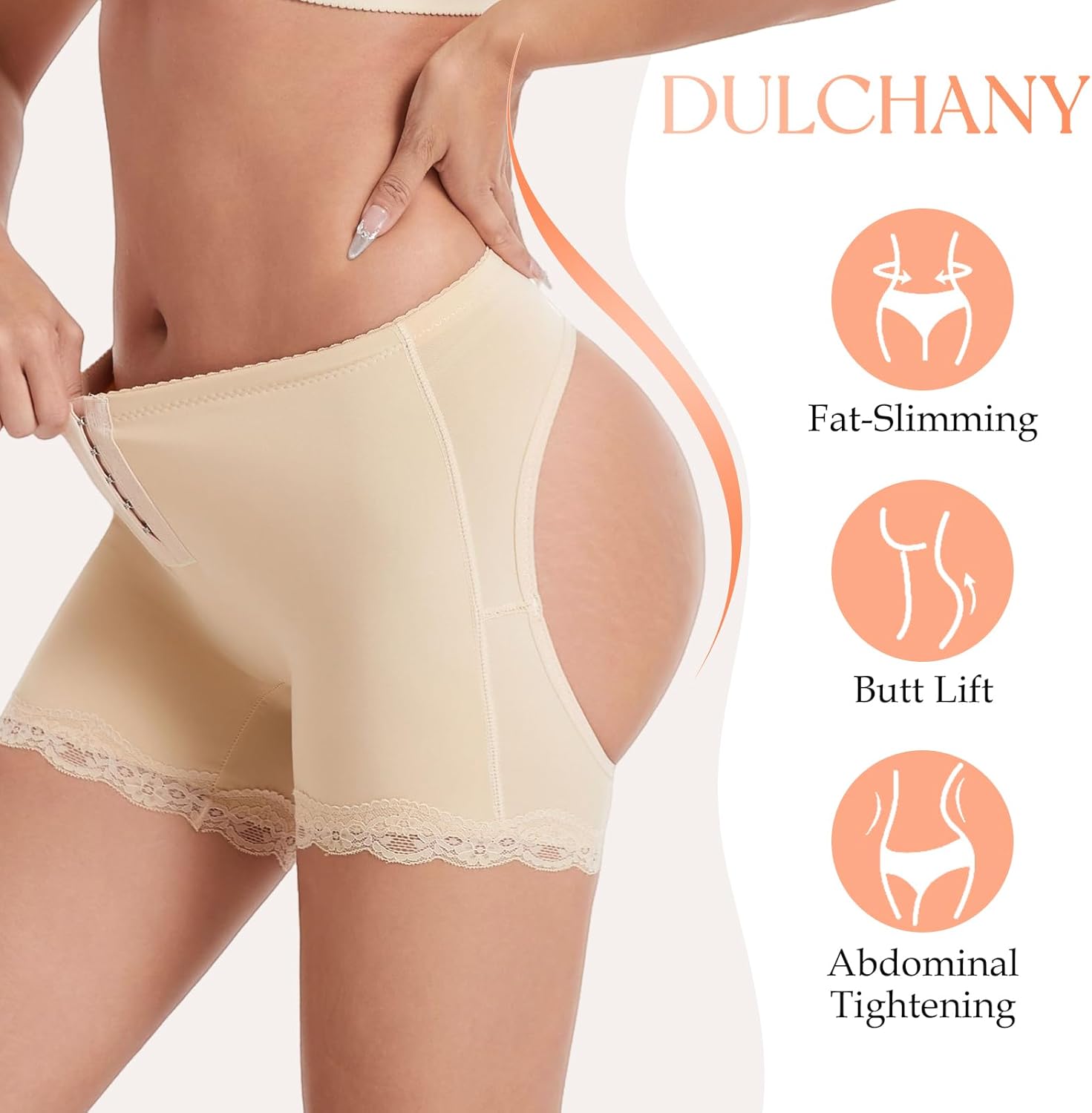 Alternative view of Dulchany Butt Lifting Panties Booty Lifter Underwear for Women Adjustable Hip Enhancer Control Butt Lift Shapewear Shorts