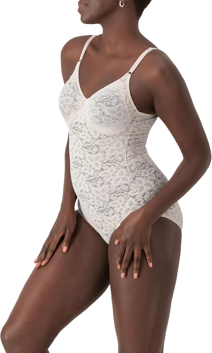 Bali womens Lace Shapewear, Faja Body Shaper, Lace 'N Smooth Firm-control Shapewear for Women, Built-in Bra