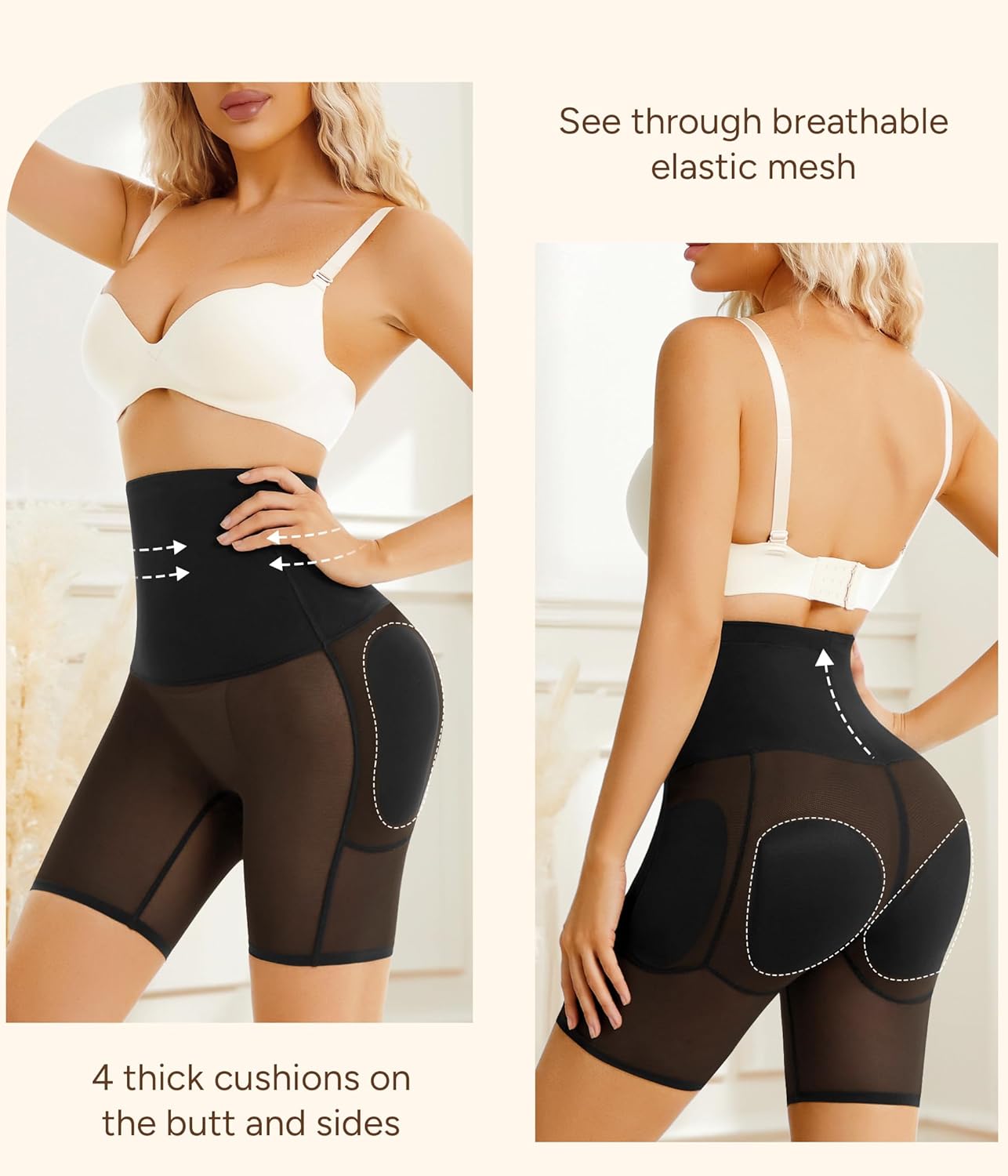 Alternative view of Irisnaya Women Shapewear Control Panties Body Shaper Butt Lifter Padded Hip Enhancer Seamless Underwear Hi- Waist Short