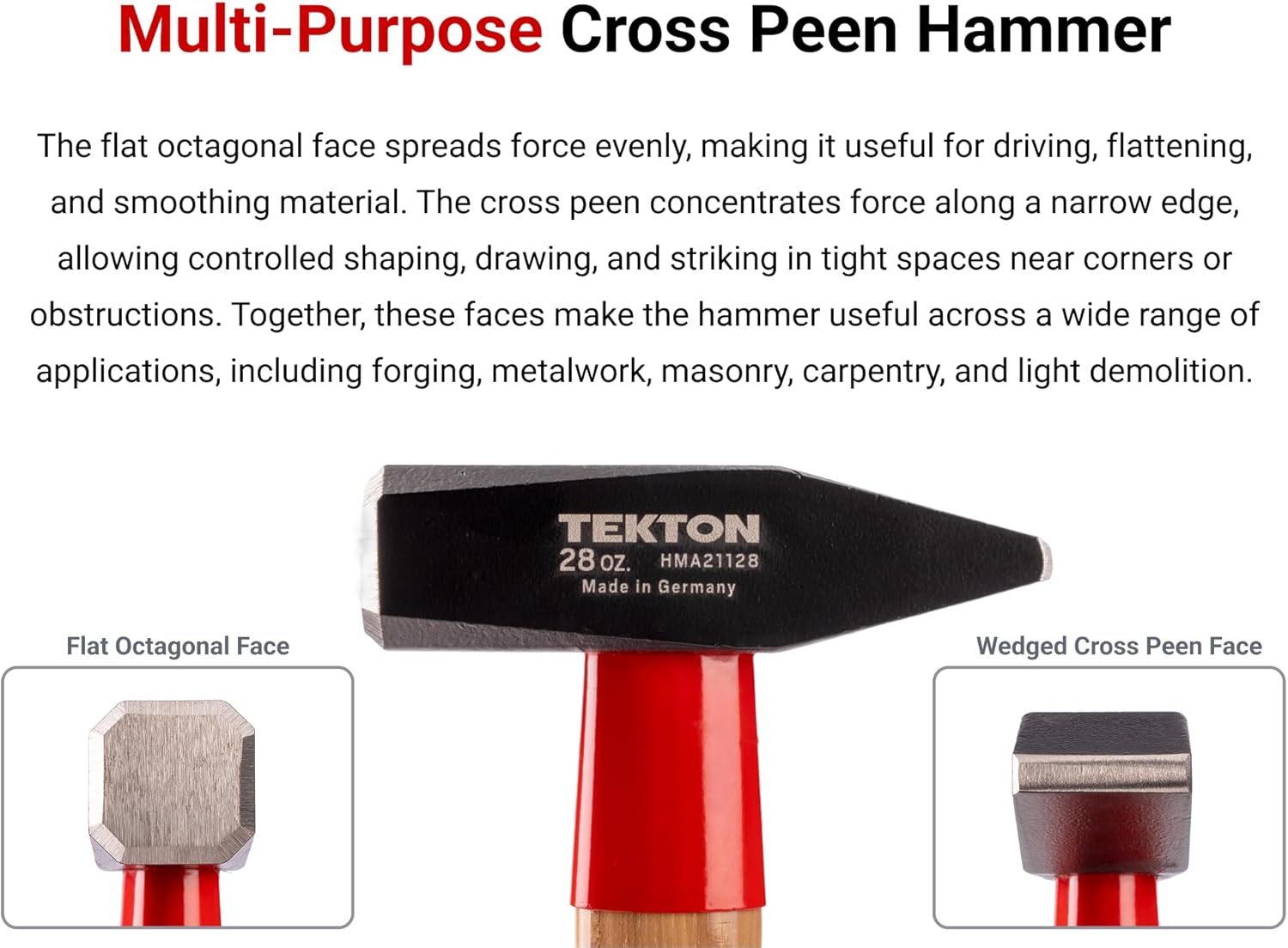 TEKTON 18 oz. Cross Peen Hammer | HMA21118