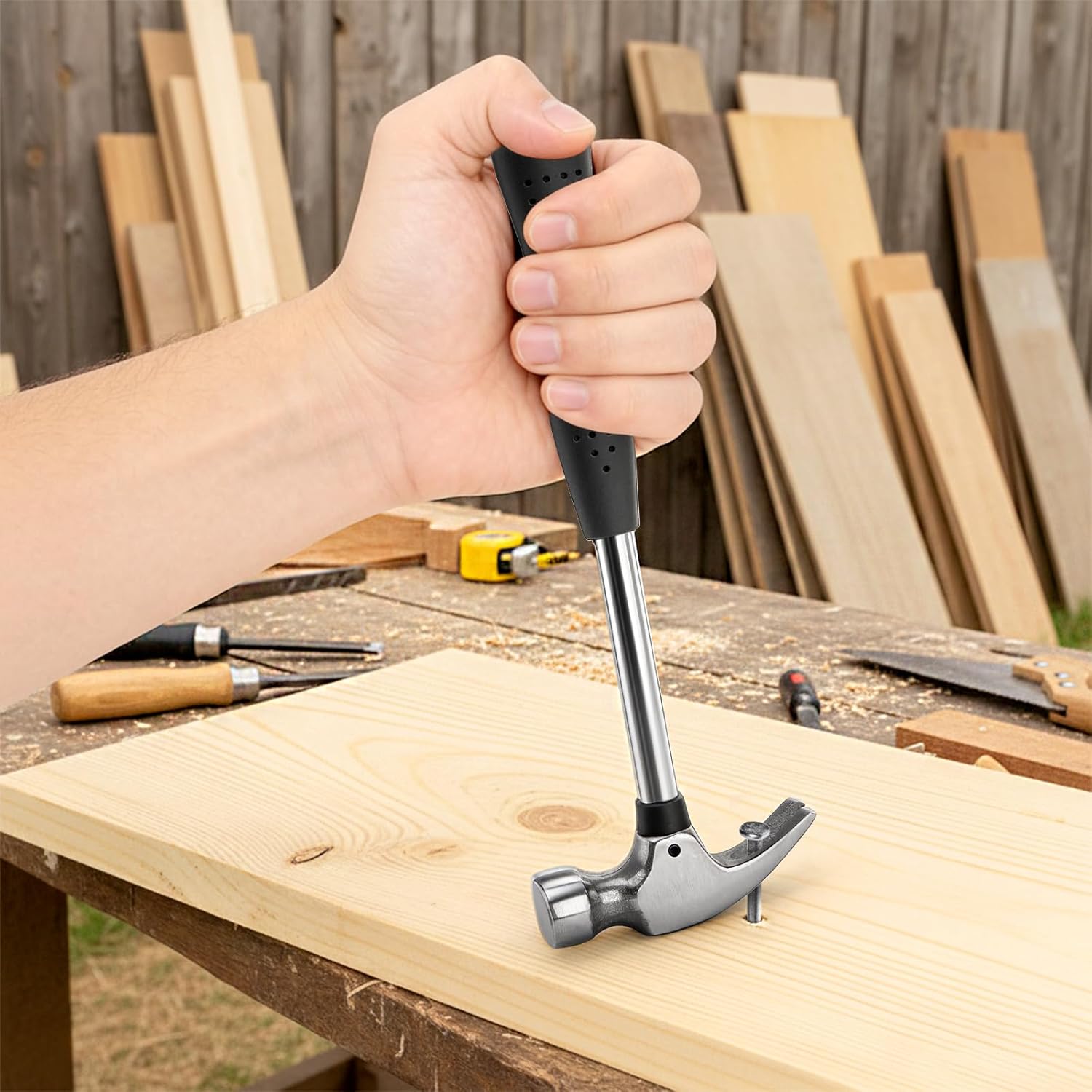 8 Pack 8 Oz Small Claw Hammer Set, Mini Hammer with Non-Slip Rubber Handle and Forged Hardened Steel Head, Small Hammer for Women, Picture Hanging, DIY