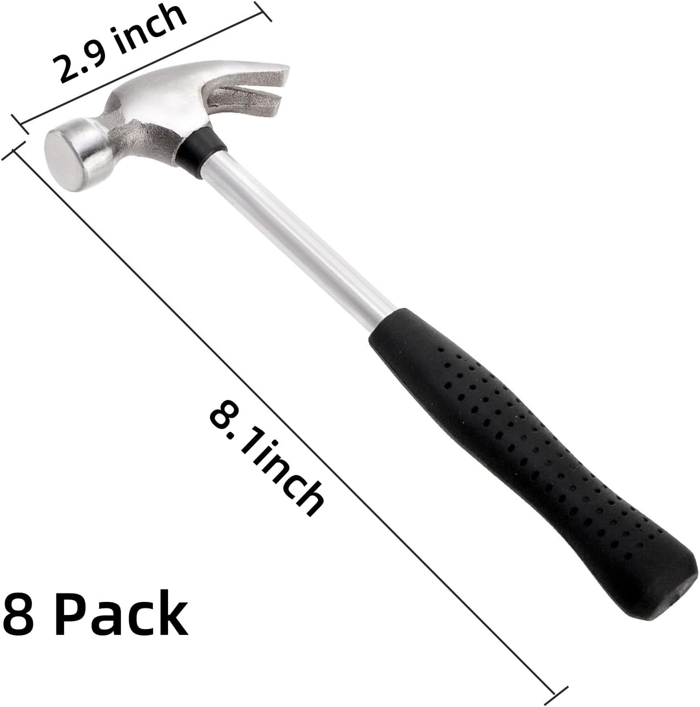 Alternative view of 8 Pack 8 Oz Small Claw Hammer Set, Mini Hammer with Non-Slip Rubber Handle and Forged Hardened Steel Head, Small Hammer for Women, Picture Hanging, DIY
