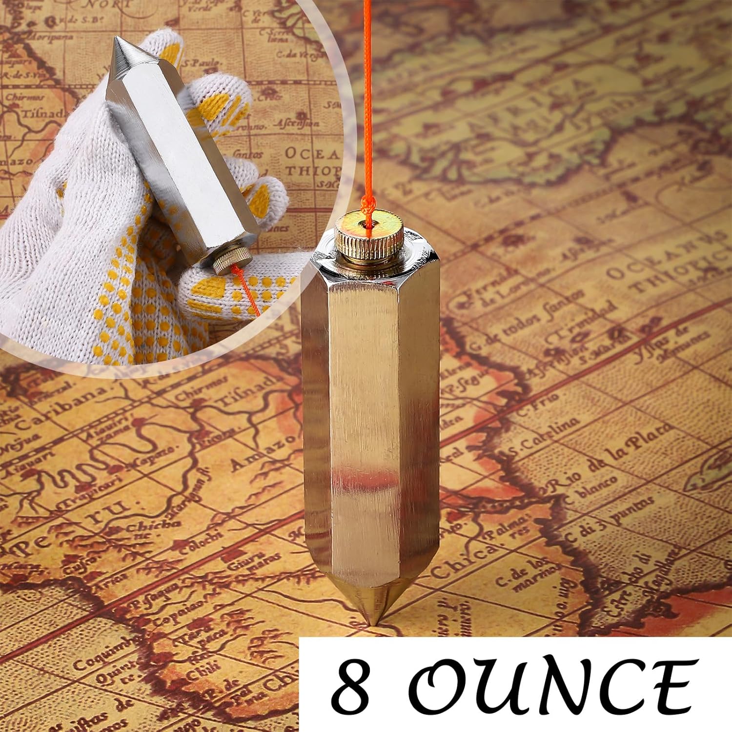 Alternative view of Relaxweex 4 Pcs Hexagon Steel Plumb Bob 790-8, 8 Ounce Brass Plumb Alloy Steel Building Measuring Hammer Wire Hammer Pendant Metal Building Accessories Crafting Wire Kit