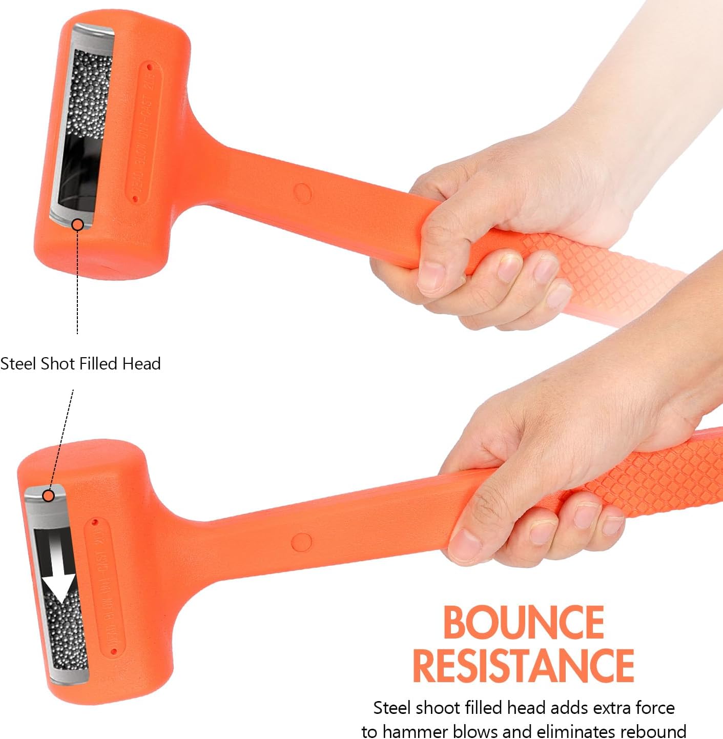 Alternative view of 5-Piece Hammer Set, 2LB Dead Blow Hammer | 16oz Claw Hammer | 16oz Rubber Mallet | 35mm Double-Faced Soft Mallet | 8oz Small Hammer