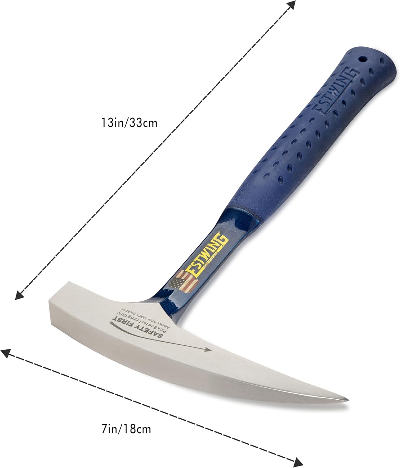 ESTWING Rock Pick - 22 oz Geology Hammer with Pointed Tip & Shock Reduction Grip - E3-22P