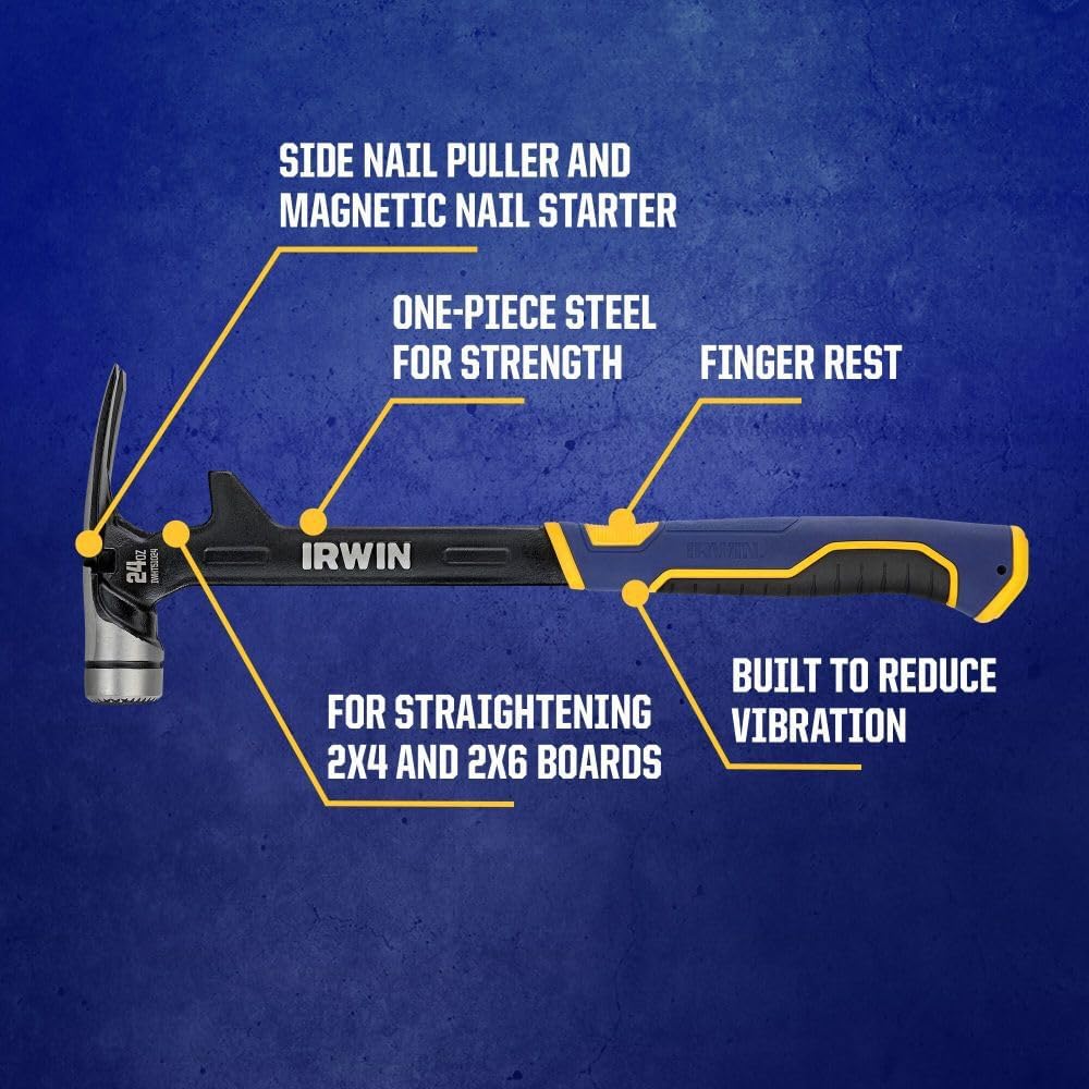 Alternative view of IRWIN Framing Hammer, 24oz Steel Demolition Hammer with Magnetic Nail Starter (IWHT51024)