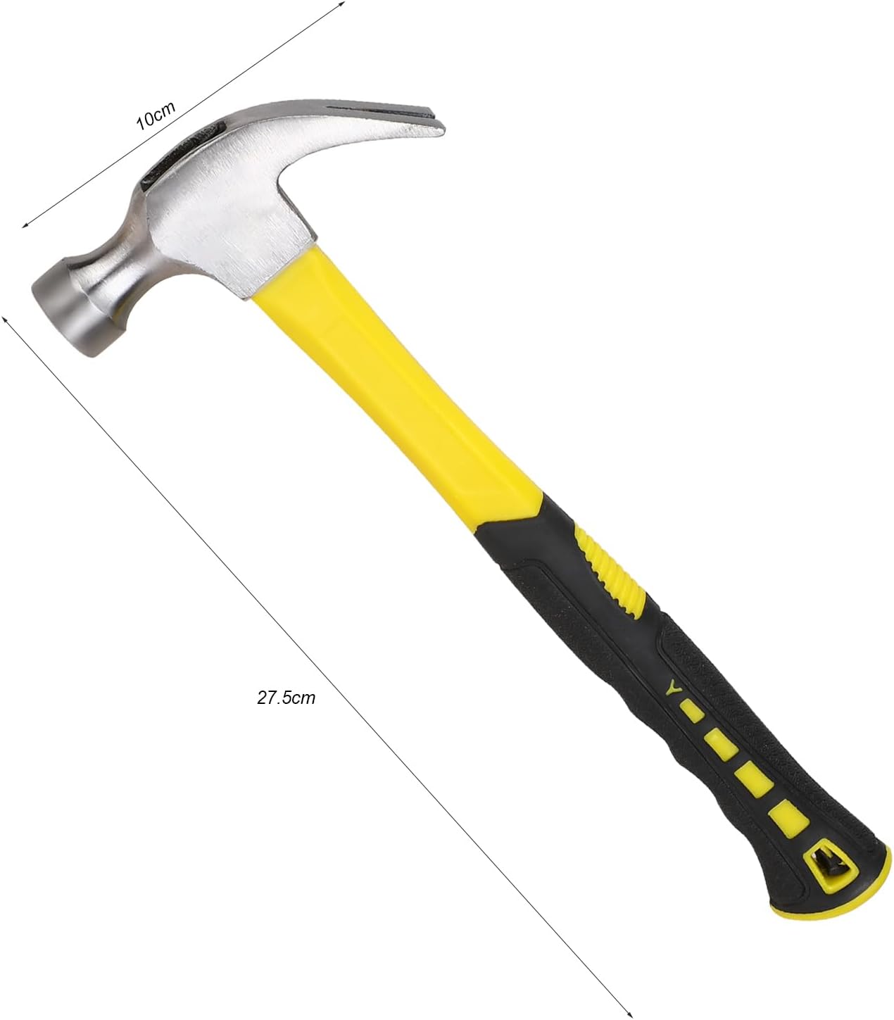 Alternative view of Yellow 11 oz Straight Rip Claw Hammer with Smooth Face Shock Reduction Grip Hammers Tools One Piece Forged Nail Hammer for House DIY