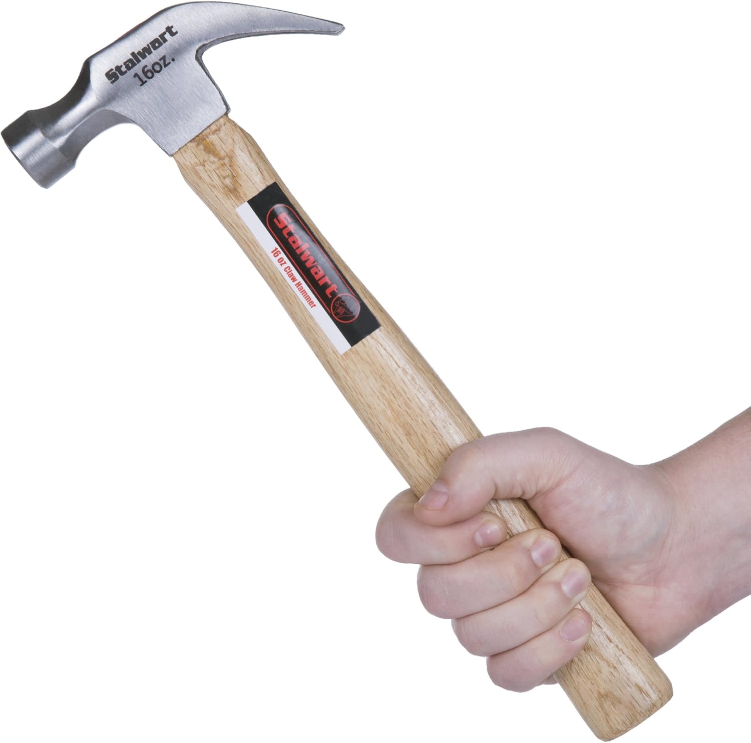 Alternative view of 16-Ounce Claw Hammer - Basic Hand Tool for DIY and Woodworking with Natural Wood Anti-Vibration Handle and Drop-Forged Steel Head by Stalwart