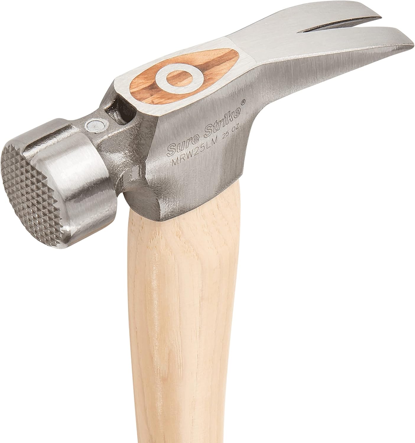 Alternative view of ESTWING Sure Strike California Framing Hammer - 25 oz Straight Rip Claw with Milled Face & Hickory Wood Handle - MRW25LM