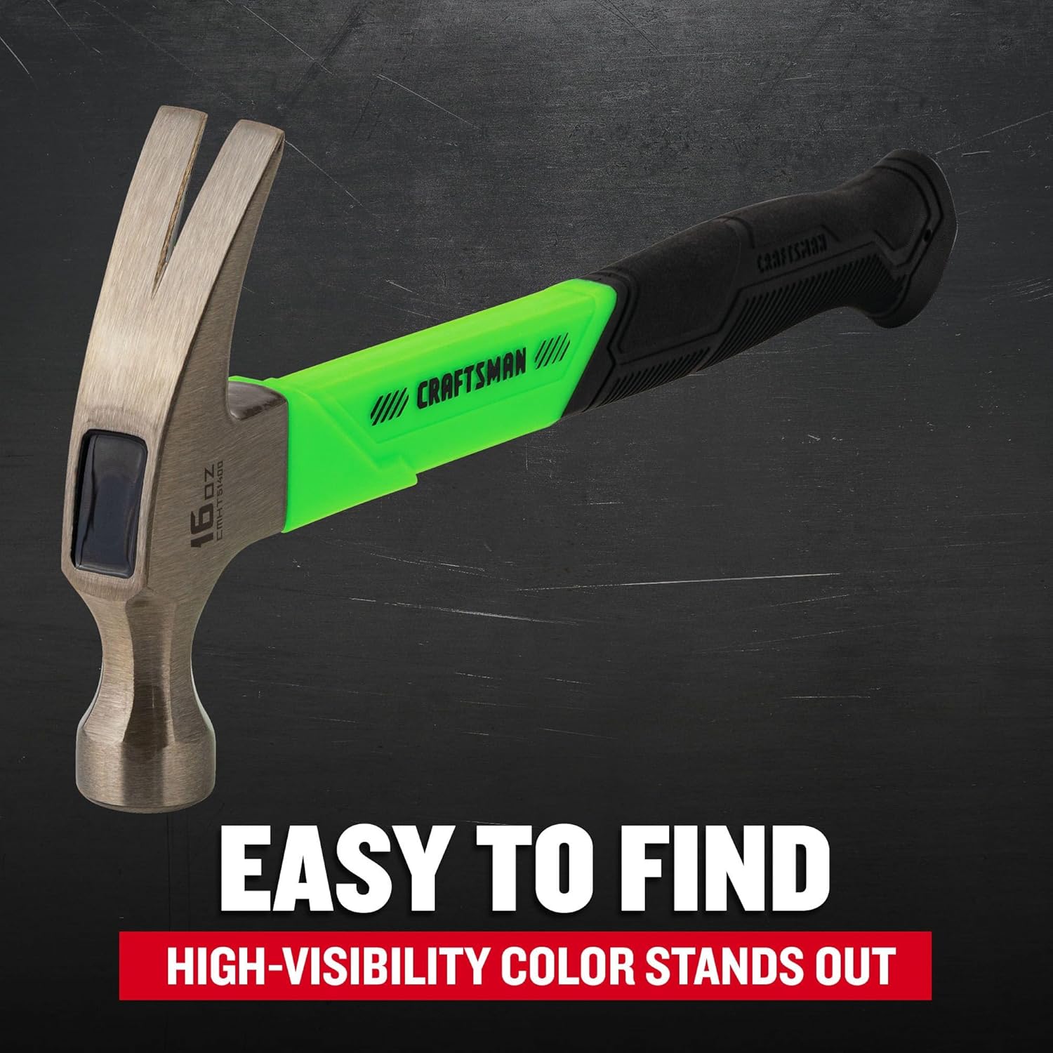 Alternative view of CRAFTSMAN High-Visibility General Purpose Hammer with Fiberglass Grip 16 OZ (CMHT51400)