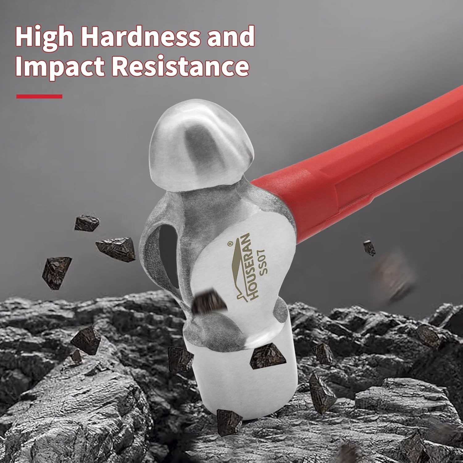 Alternative view of 7-Pieces Hammer Set, 24 oz Claw Hammer, 12oz Claw Hammer, 13oz Ball Peen Hammer, 2 Lb Ball Peen Hammer, 3 Lb Sledge Hammer, Engineer Hammer, 10oz Rubber Mallet