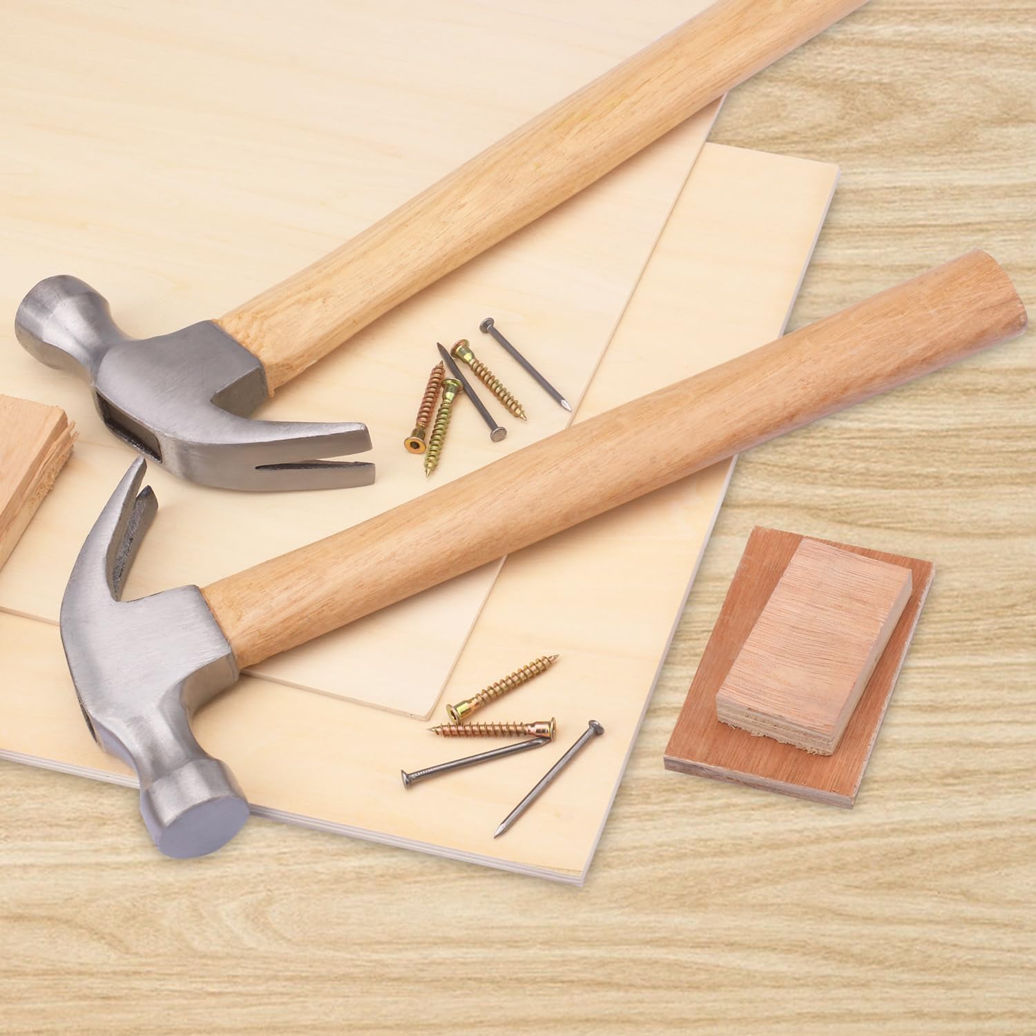 5 Pack 16 OZ Claw Hammer with Wood Handle for Husband, Dad, or Friends! Ideal for Woodworking, Repairing, and Nailing