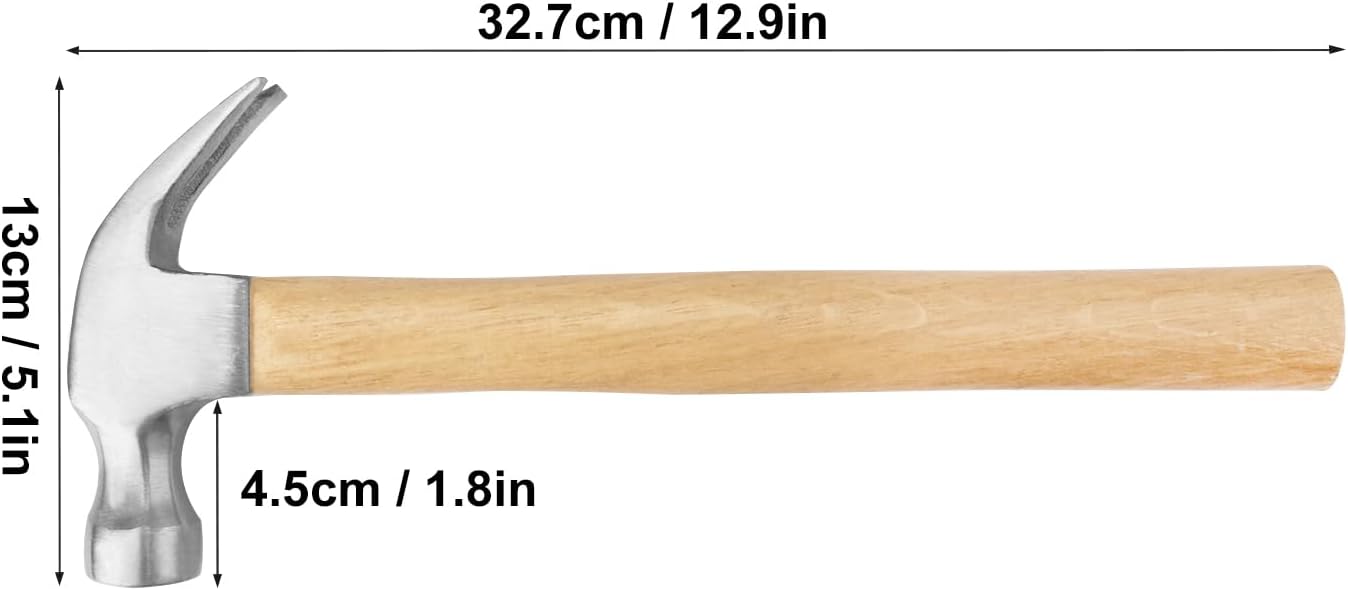 Alternative view of 5 Pack 16 OZ Claw Hammer with Wood Handle for Husband, Dad, or Friends! Ideal for Woodworking, Repairing, and Nailing