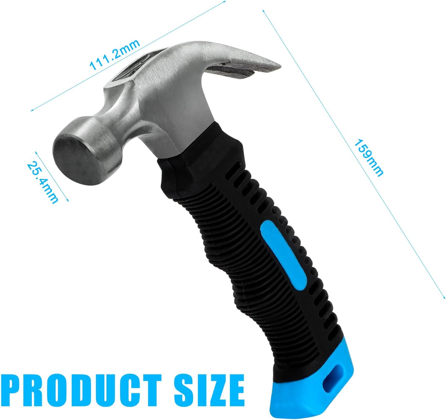 Alternative view of Claw Hammer Small Hammer 8oz Camping Hammer Comfortable Hammers Tools Stubby Hammer with Anti-Slip Handle for Women DIY Craft Industry Indoor Outdoor Using