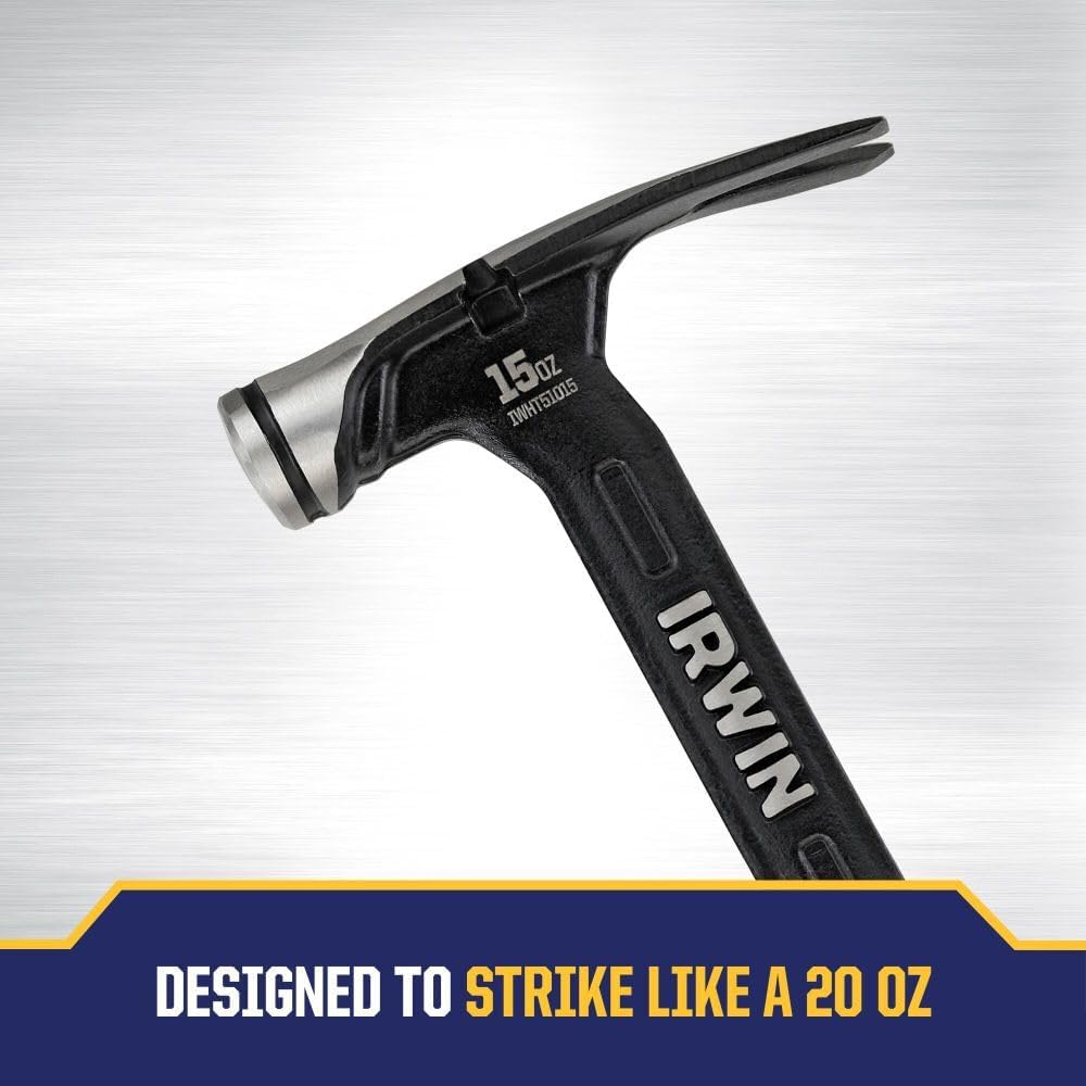Alternative view of Irwin Tools IRWIN Hammer, Max Strike, 15oz High Velocity Steel Hammer (IWHT51015)