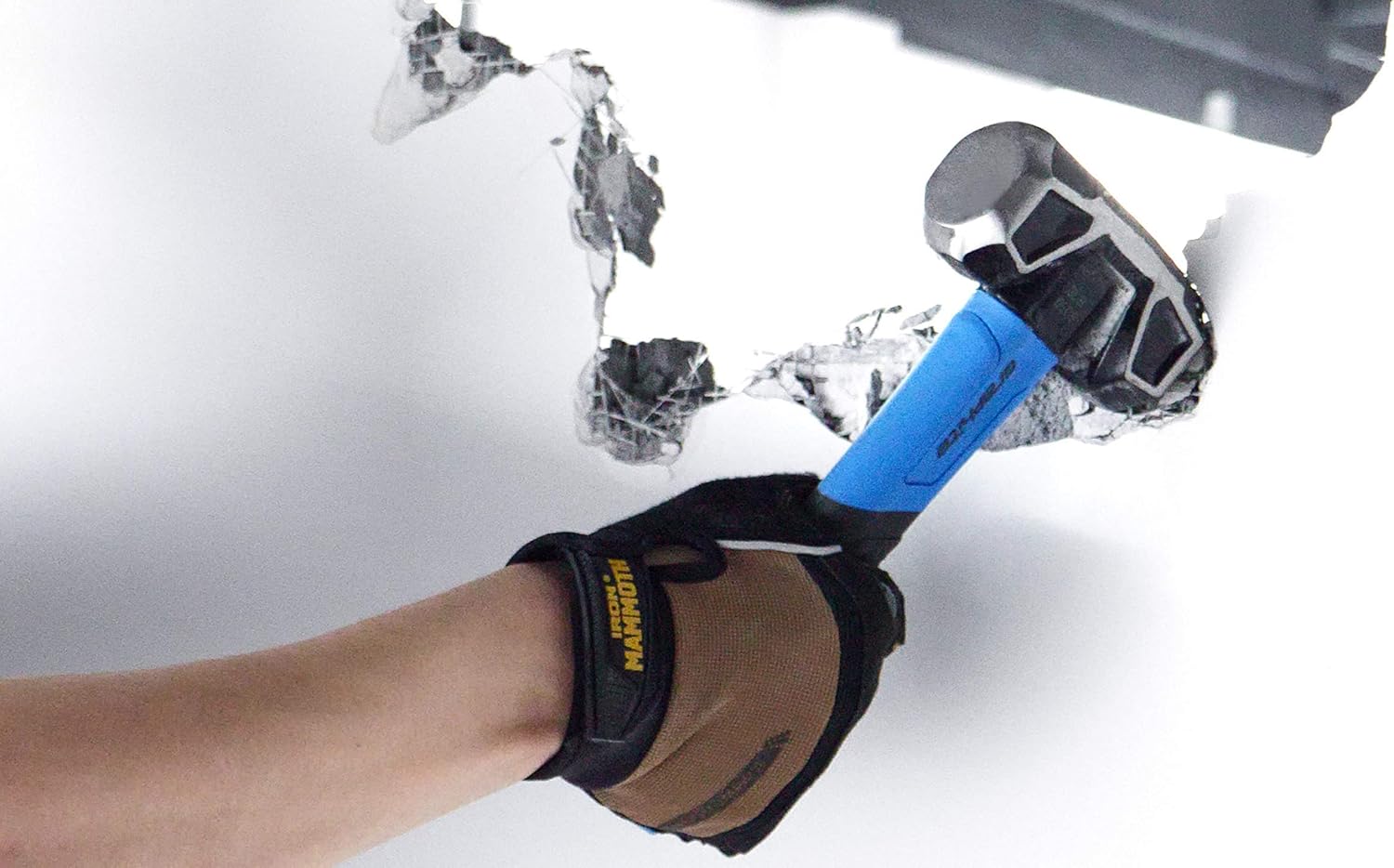 REAL STEEL Sledge Hammer, 3lb Drilling Club Hammer for Striking Rubber Grip Forged Jacketed Graphite 0508