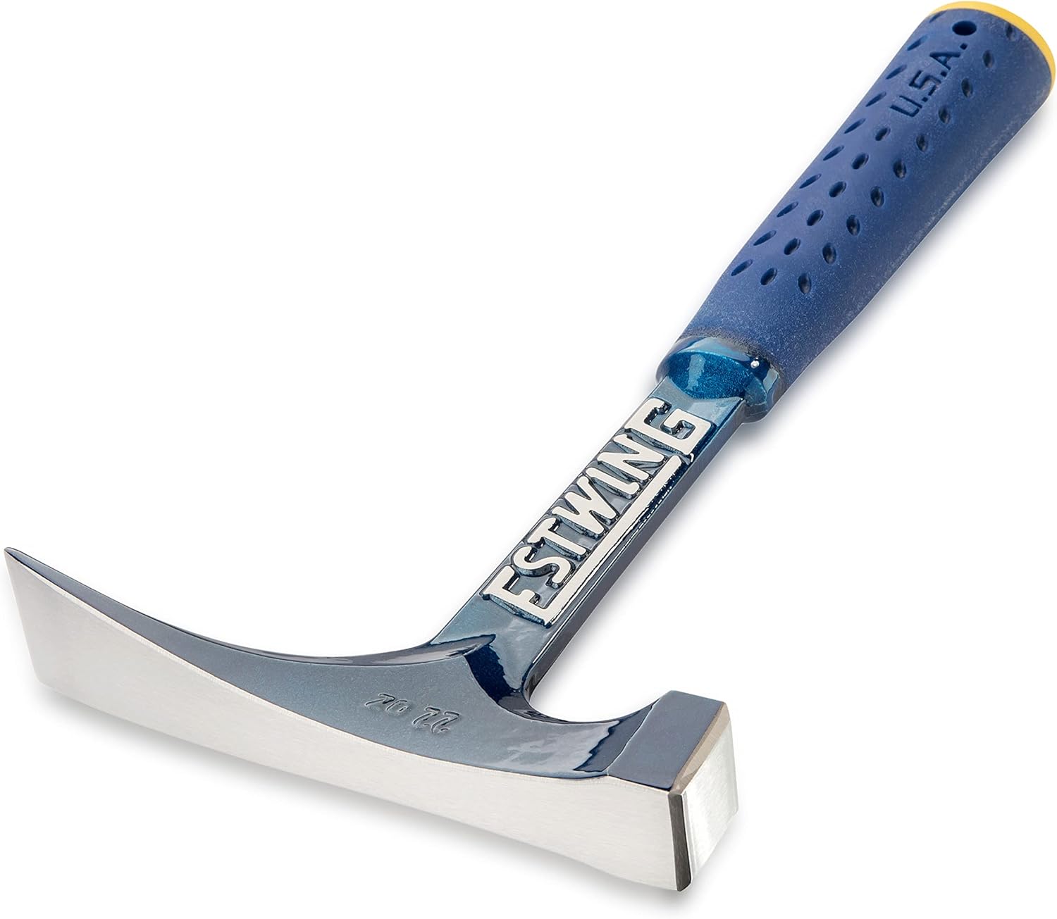 Alternative view of ESTWING Bricklayer's/Mason's Hammer - 22 oz Masonry Tool with Forged Steel Construction & Shock Reduction Grip - E6-22BLC