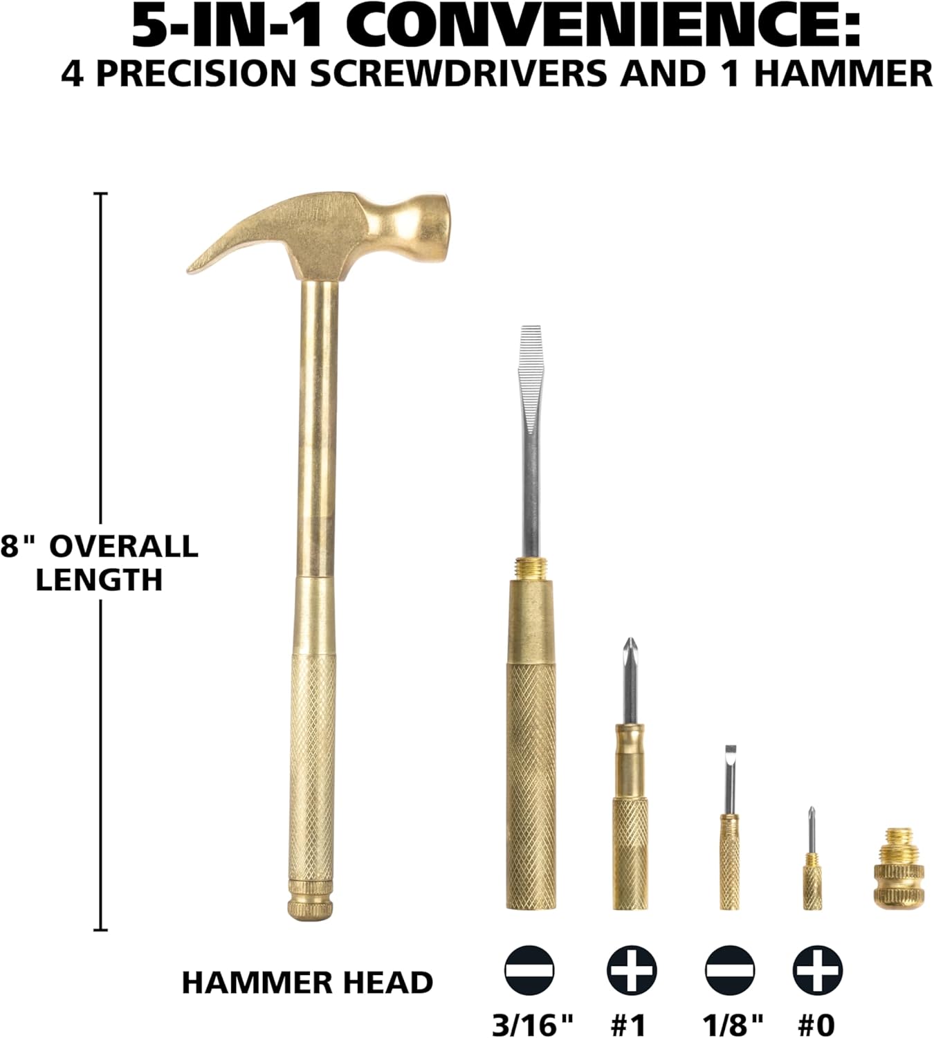 Alternative view of GreatNeck 19006 5-in-1 Hammer, Stocking Stuffers, Built in Multitool Screwdriver, Chrome Plated to Resist Rust, Tackle Basic Household Tasks, Gifts For Men, Gifts For Women