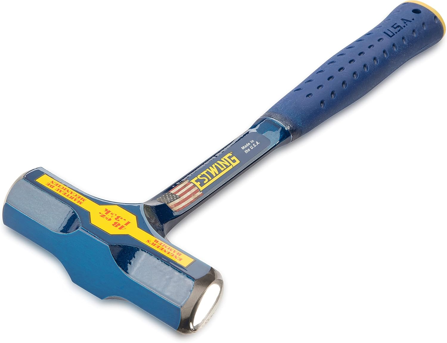 ESTWING BIG BLUE Engineer's Hammer - 48 oz Sledge with Forged Steel Construction & Shock Reduction Grip - E6-48E