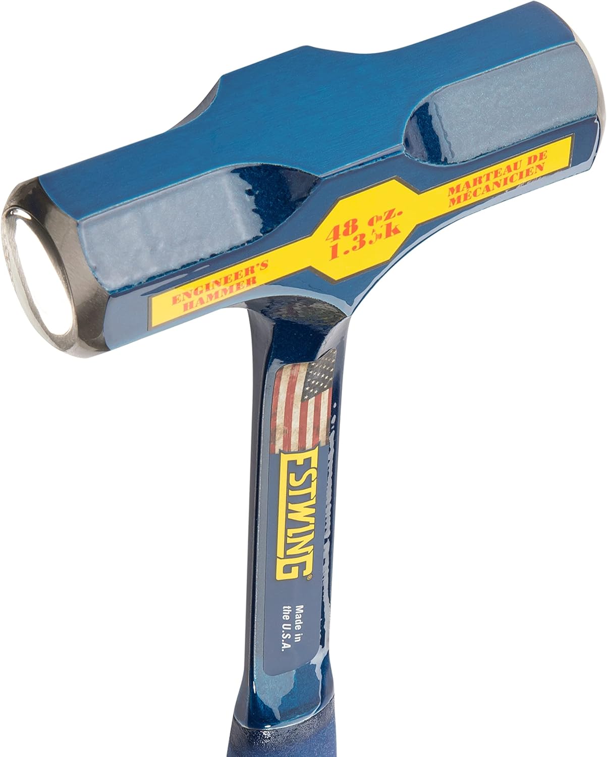 Alternative view of ESTWING BIG BLUE Engineer's Hammer - 48 oz Sledge with Forged Steel Construction & Shock Reduction Grip - E6-48E