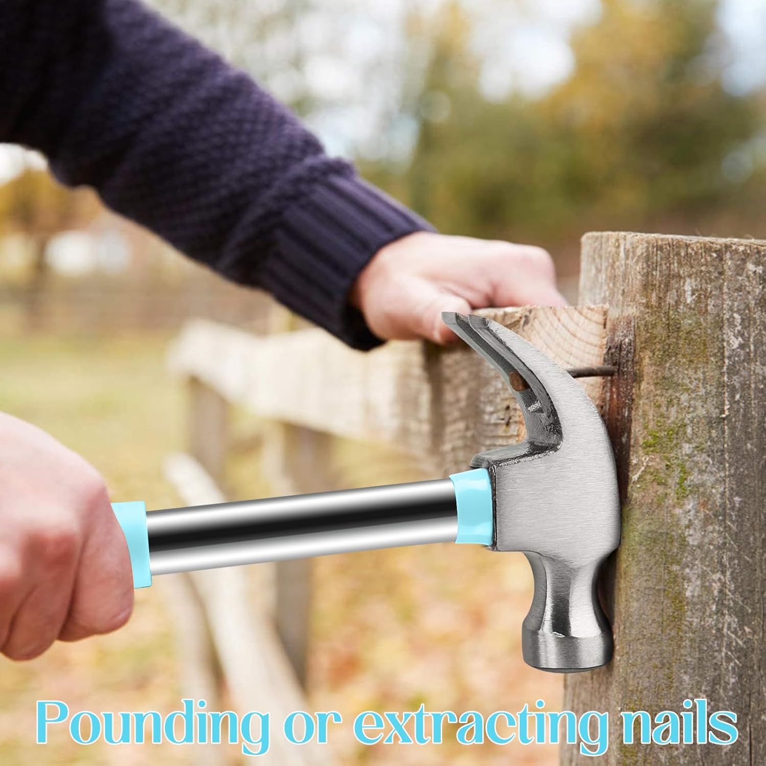 LOZAGU 8oz Hammer, 2-Piece Small Claw Hammer & Rubber Mallet Hammer Mini Hammer Set