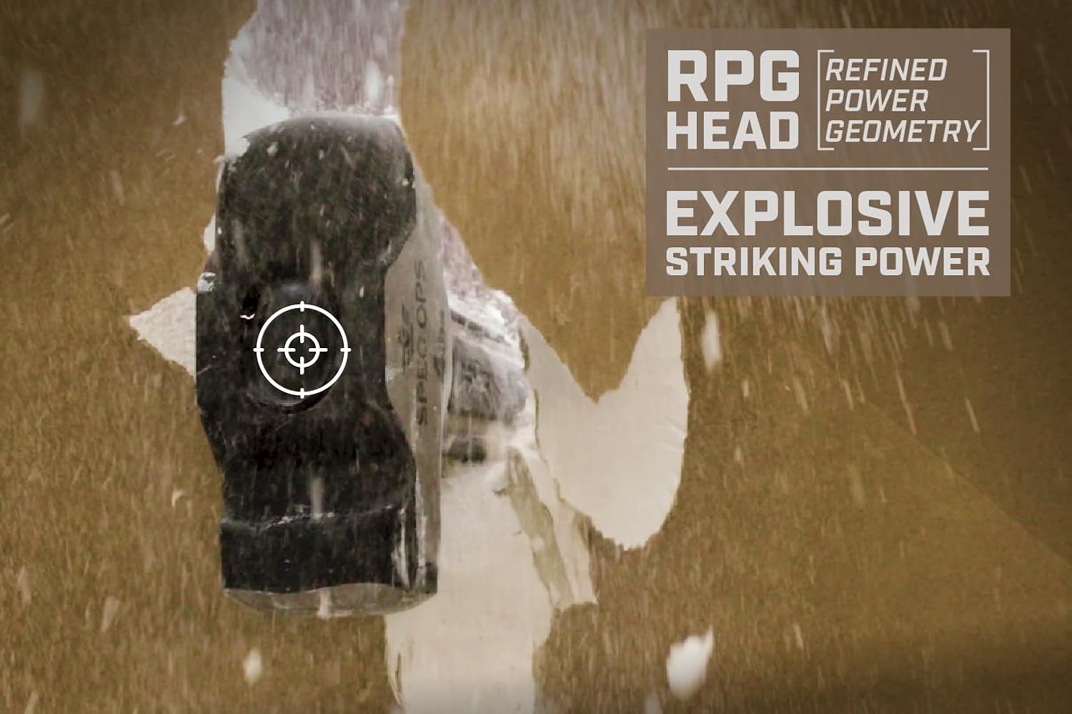 Spec Ops Tools Drilling Hammer, 3 lbs Sledge hammer with Bi-Material Shock Absorbing & Vibration Dampening Handle, 3% Donated to Veterans, Black/Tan