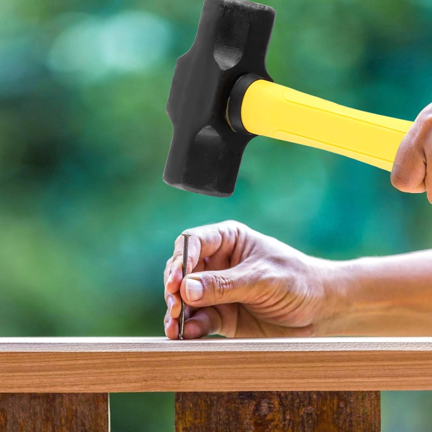 3 PCS 2lbs Sledge Hammers with Shock Absorption Handles, Solid Steel Heads, High Impact Tool Hammers for Dismantling, Fixing, Knocking