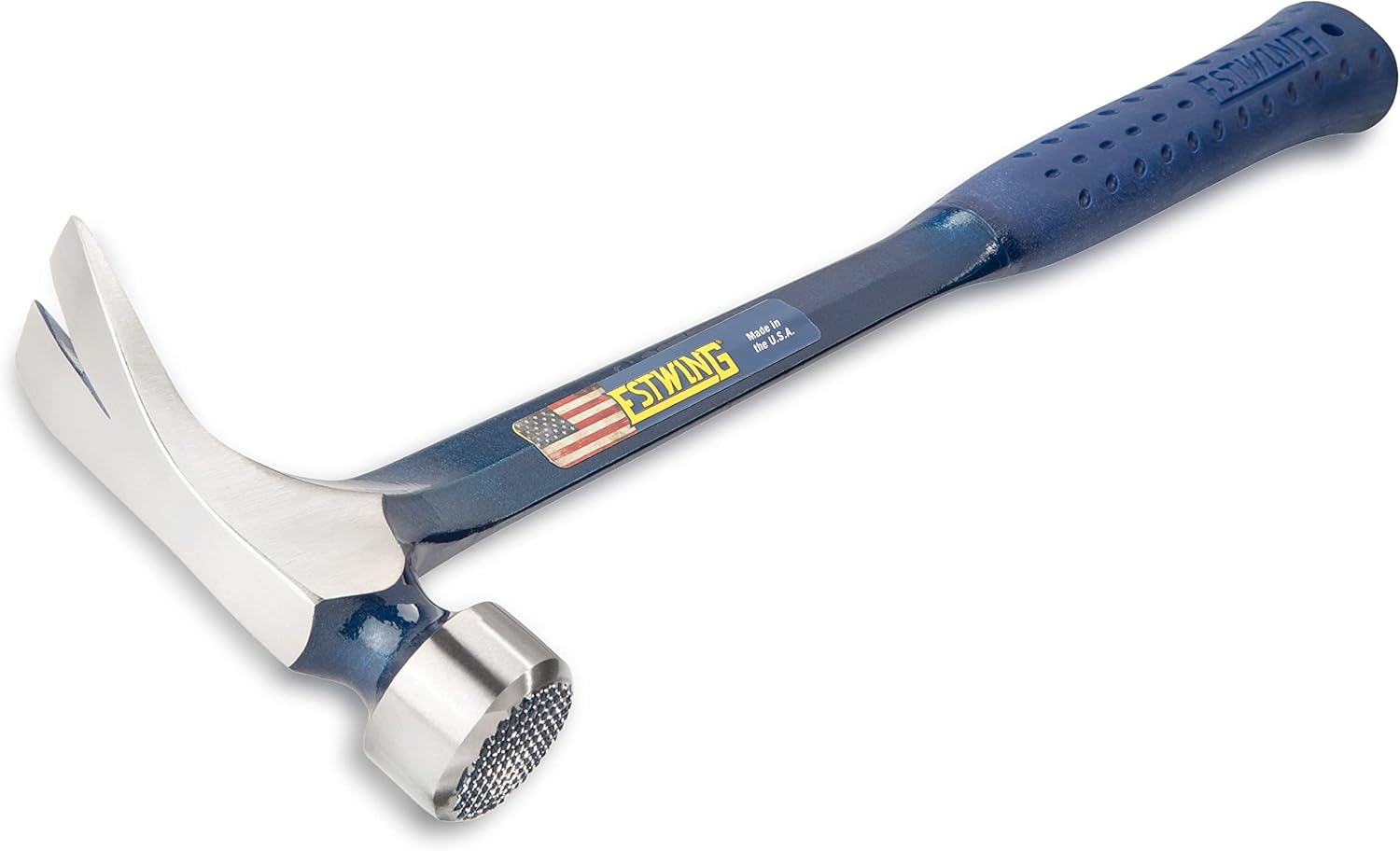 ESTWING BIG BLUE Framing Hammer - 25 oz Straight Rip Claw with Forged Steel Construction & Shock Reduction Grip - E3-25SM