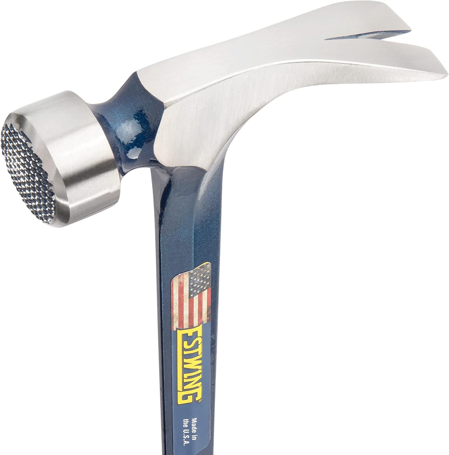 Alternative view of ESTWING BIG BLUE Framing Hammer - 25 oz Straight Rip Claw with Forged Steel Construction & Shock Reduction Grip - E3-25SM