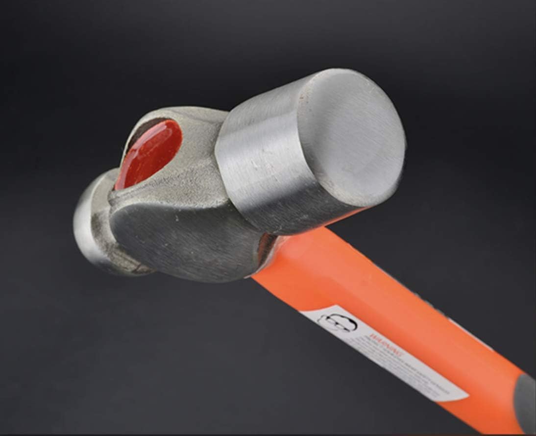 Edward Tools Ball Peen Hammer 16 oz. - Forged Fine Grain Steel Head - Ergonomic Rubber Cusion Grip - Fiberglass Shock Absorbing Shaft - Pein Hammer - Metal Work, Rounding, Blacksmith Hammer, Mechanics