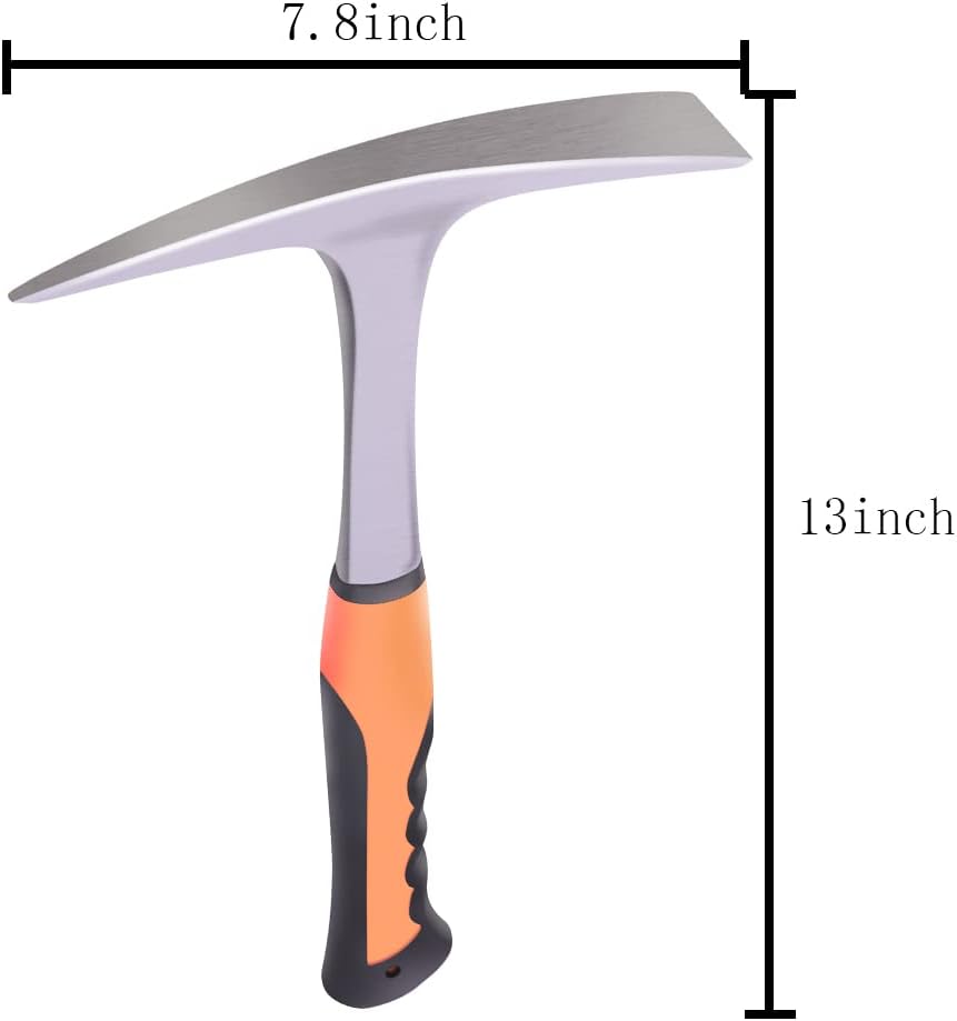Alternative view of Rock Pick,Forged Brick Hammer, Geologist Rock Pick, Mason's/Bricklayer's Hammer-28 oz Masonary Tool with Pointed Tip &Forged Steel Construction-Shock Reduction handle (point&flat)