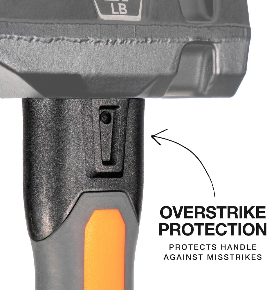 Alternative view of Klein Tools H80602 Sledge Hammer, 2-1/2 Pound Blacksmith Hammer with Fiberglass Handle and Wedge Face, Shock-Resistant Design for Striking and Demolition, Includes Lanyard Hole