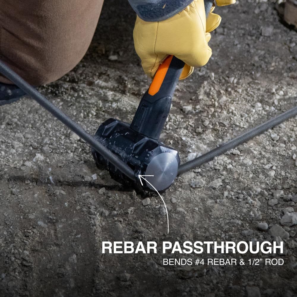 Klein Tools H80694 Sledge Hammer, 4-Pound Engineering Hammer with Fiberglass Handle, Shock-Resistant Design for Striking and Demolition, Includes Lanyard Hole