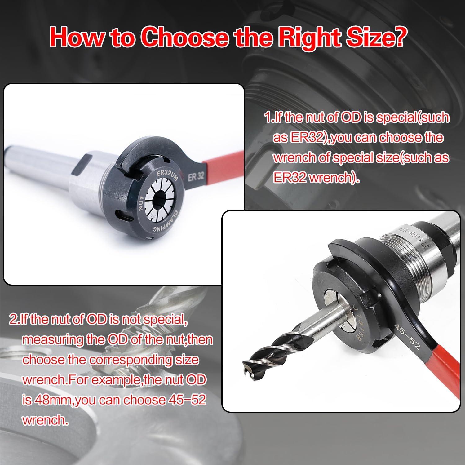 Alternative view of Mdvora 6pcs Coilover Spanner Wrench Set, C-Shape Shock Spanner Hook Wrench Tools, for Suspension System and Shock Adjustment