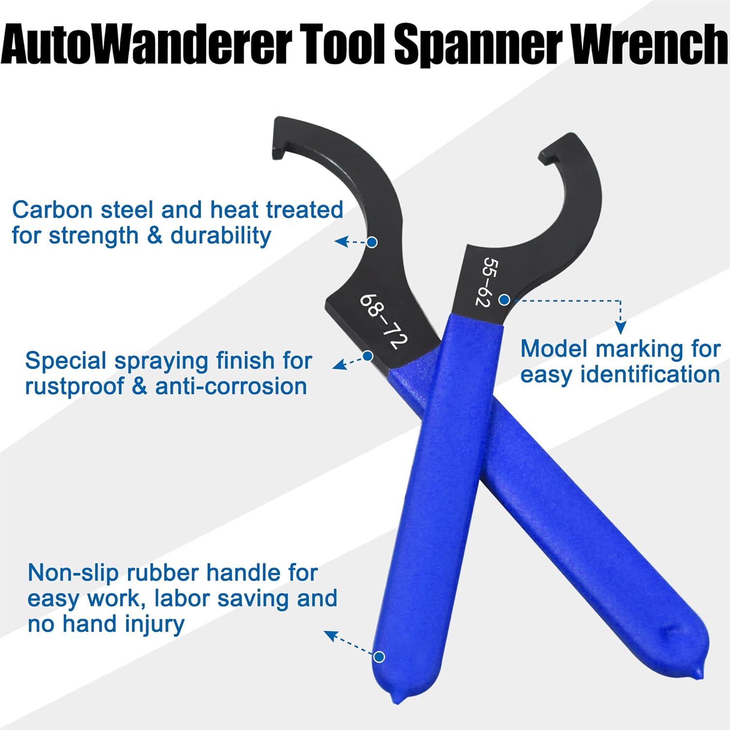 Alternative view of Coilover Wrench, Adjustable Spanner Wrench Set Universal Carbon Steel Shock Spanner for Most Coil Over Shock Adjustments
