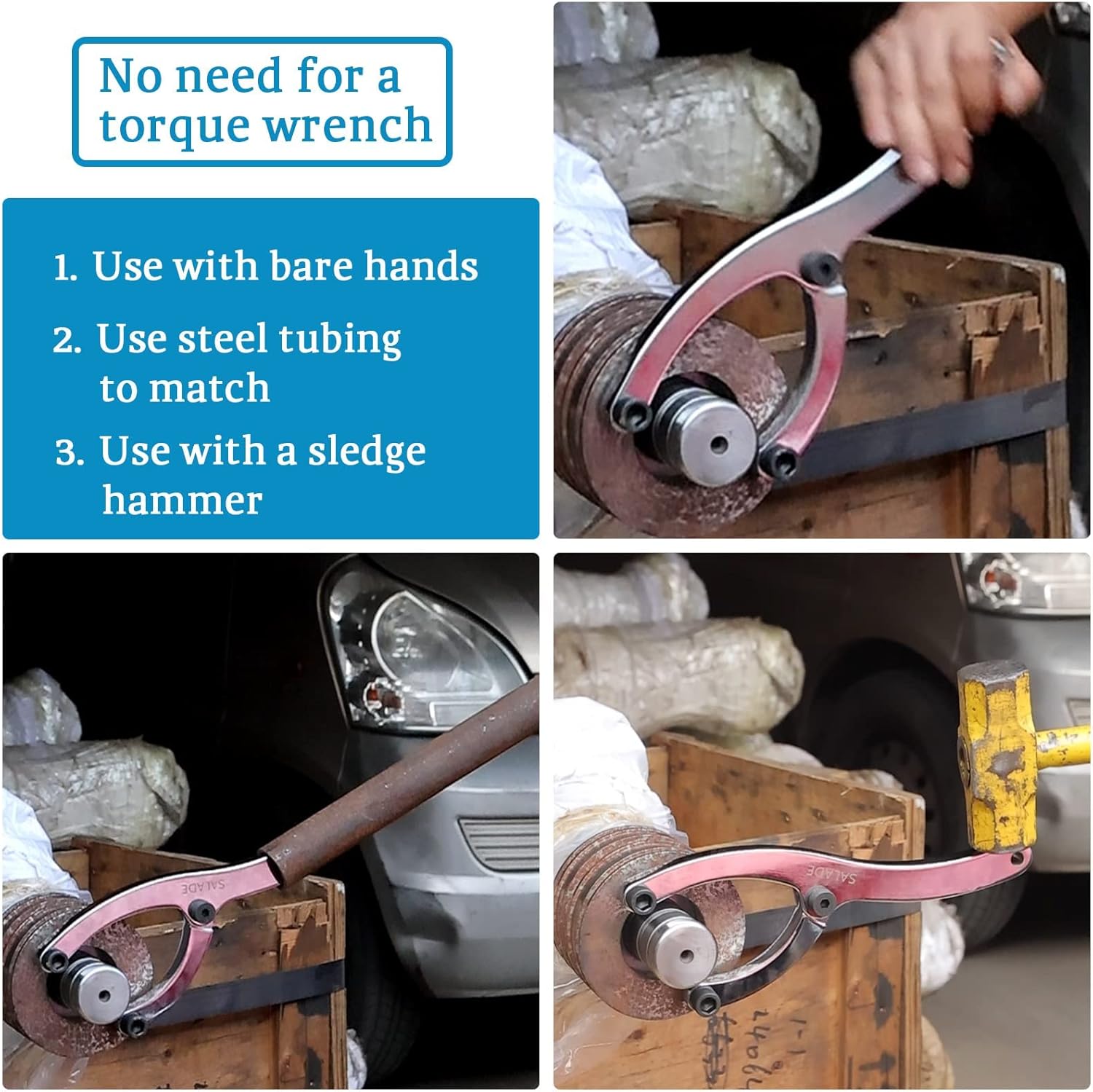 Alternative view of 10-Inch Heavy Gland Nut Wrench with Handle, Adjustable Spanner Wrench for Removing Hydraulic Cylinder Glands Under 7 Inches, Includes 5/32", 1/4", 5/16", and 3/8" Pins, Gloves, and Towel