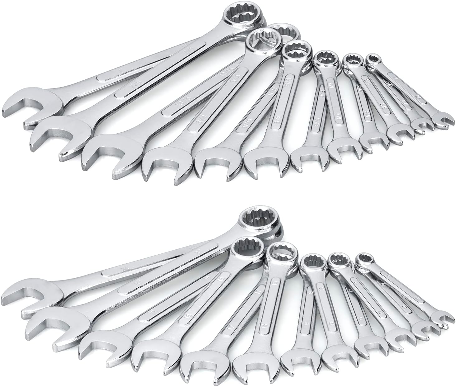 Alternative view of 24-Piece All-Purpose Master Combination Wrench Set with Roll-up Pouch | SAE 1/4” to 1”, Metric 8mm to 24mm | Perfect for General Household, Garage, Auto Repairs, Car, Truck, Boat, and Travel Emergency