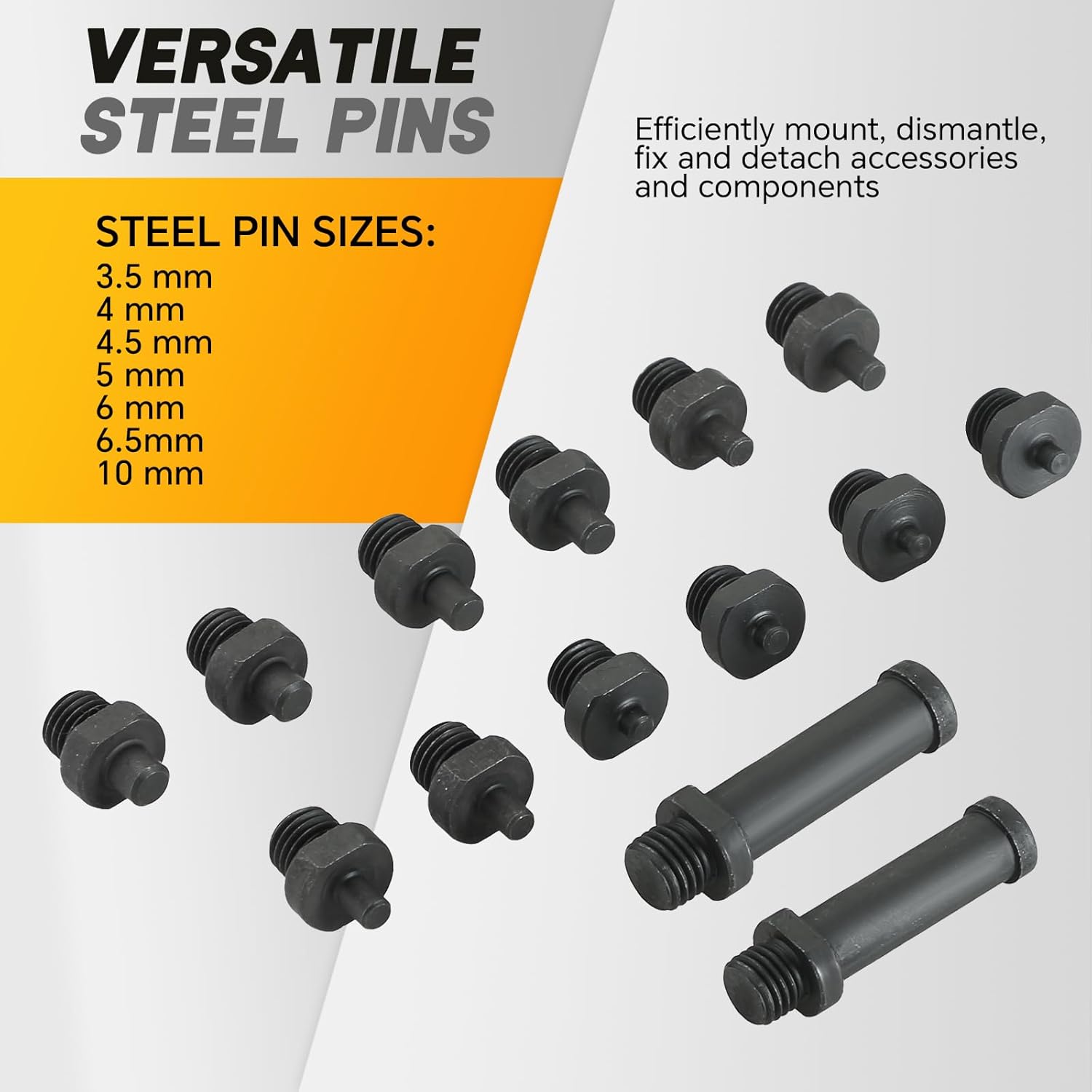 weyleity Variable Pin Spanner Wrench | 15 Pack Adjustable Cylinder Spanner Wrench Set with Pins 1/2" Drive Ratchet Fan Clutch Pully Holder Wrench Kit 1-1/4 Inches to 5 Inches