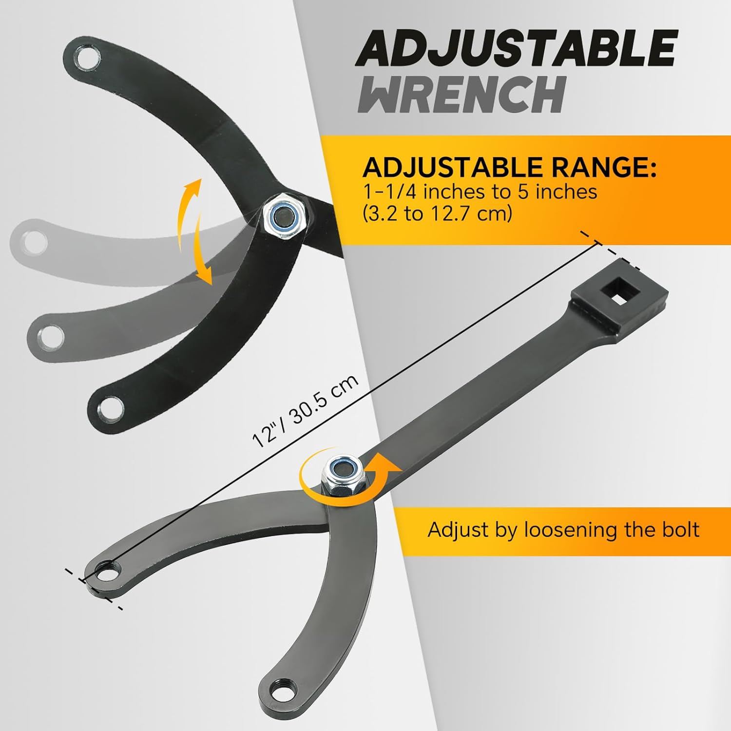 Alternative view of weyleity Variable Pin Spanner Wrench | 15 Pack Adjustable Cylinder Spanner Wrench Set with Pins 1/2" Drive Ratchet Fan Clutch Pully Holder Wrench Kit 1-1/4 Inches to 5 Inches