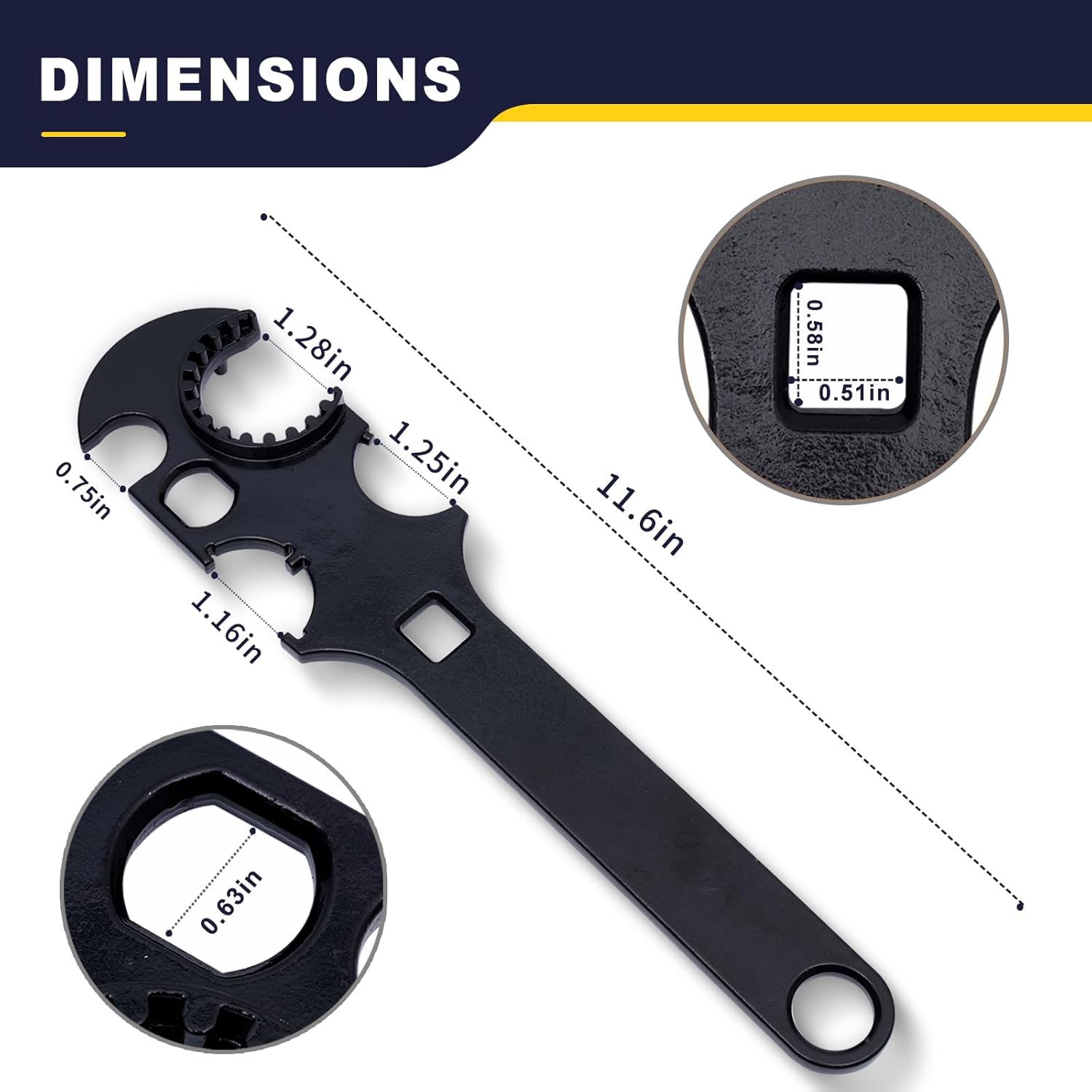 Lock Spanner Wrench for Nut Removal and Installation, Automotive Repairs, Equipment Maintenance Offering Excellent Performance Tasks from Home Repairs to Outdoor Projects