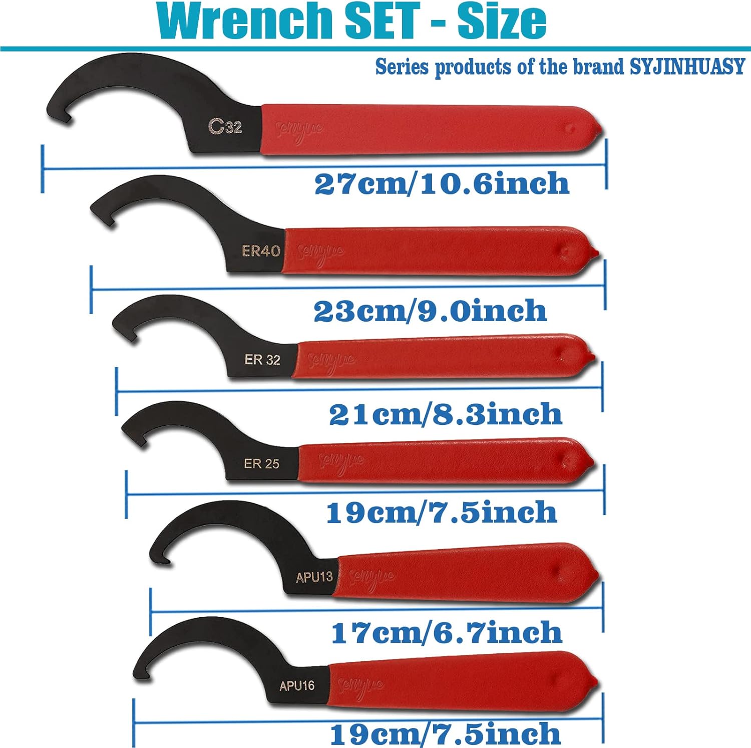 6 Pieces Universal Coilover Adjustment Spanner Wrench Set, Adjustable Coilover Wrench Spanners Hook Wrenches Tools Coilover Wrench Steel Spanner for Shock Adjustments and Suspension System