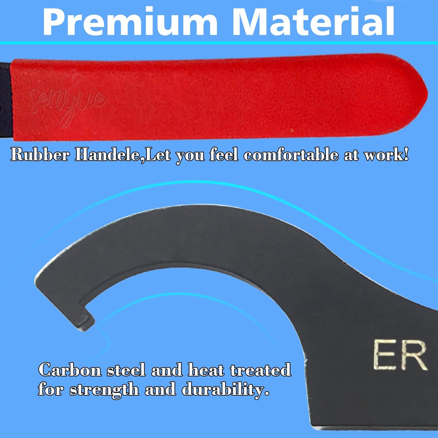 Alternative view of 6 Pieces Universal Coilover Adjustment Spanner Wrench Set, Adjustable Coilover Wrench Spanners Hook Wrenches Tools Coilover Wrench Steel Spanner for Shock Adjustments and Suspension System