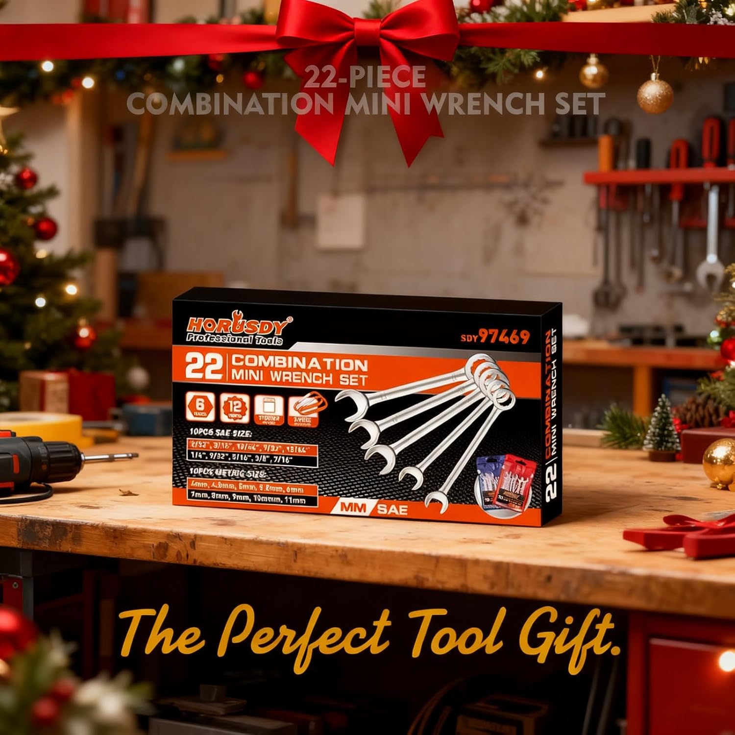 HORUSDY 20-Piece Mini Wrench Set, Small Wrench Set, Metric and SAE Mini Combination Wrench Sets