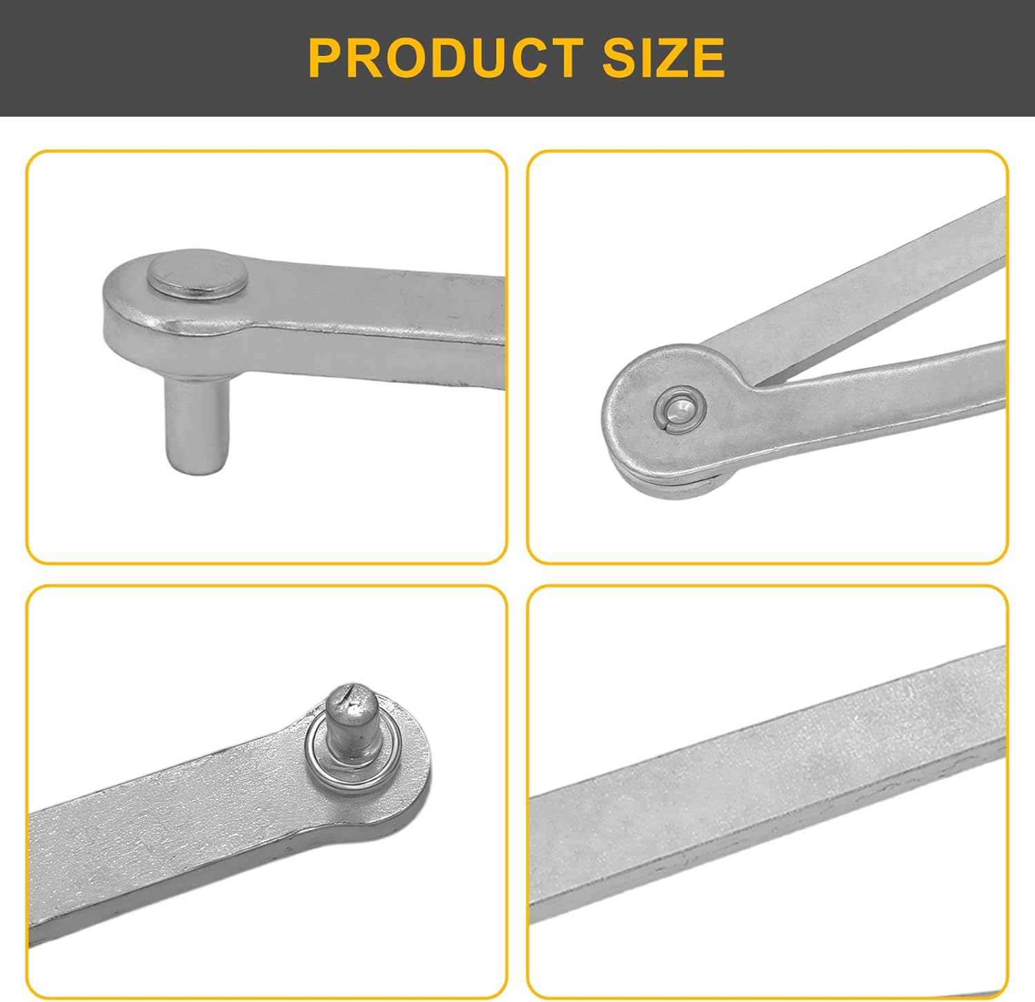 Alternative view of Universal Adjustable Angle Grinder Spanner Wrench for Backing Pads on Angle Grinder and Round Nuts with Drilled Holes (4mm), Silver