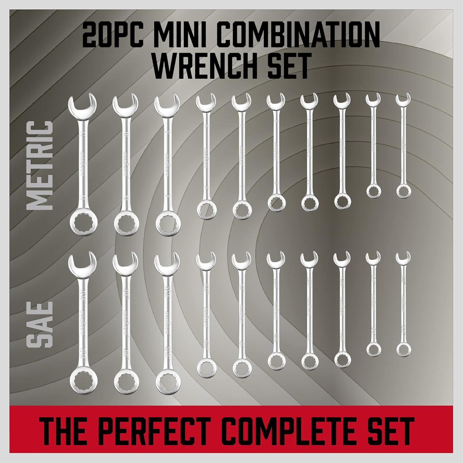 Premium Midget Wrench Set - 22-Piece Mini Combination Wrench Set Metric & SAE Ignition Wrench Sets 4-10mm & 5/32'' to 7/16'' Lightweight Small Carry Pouch