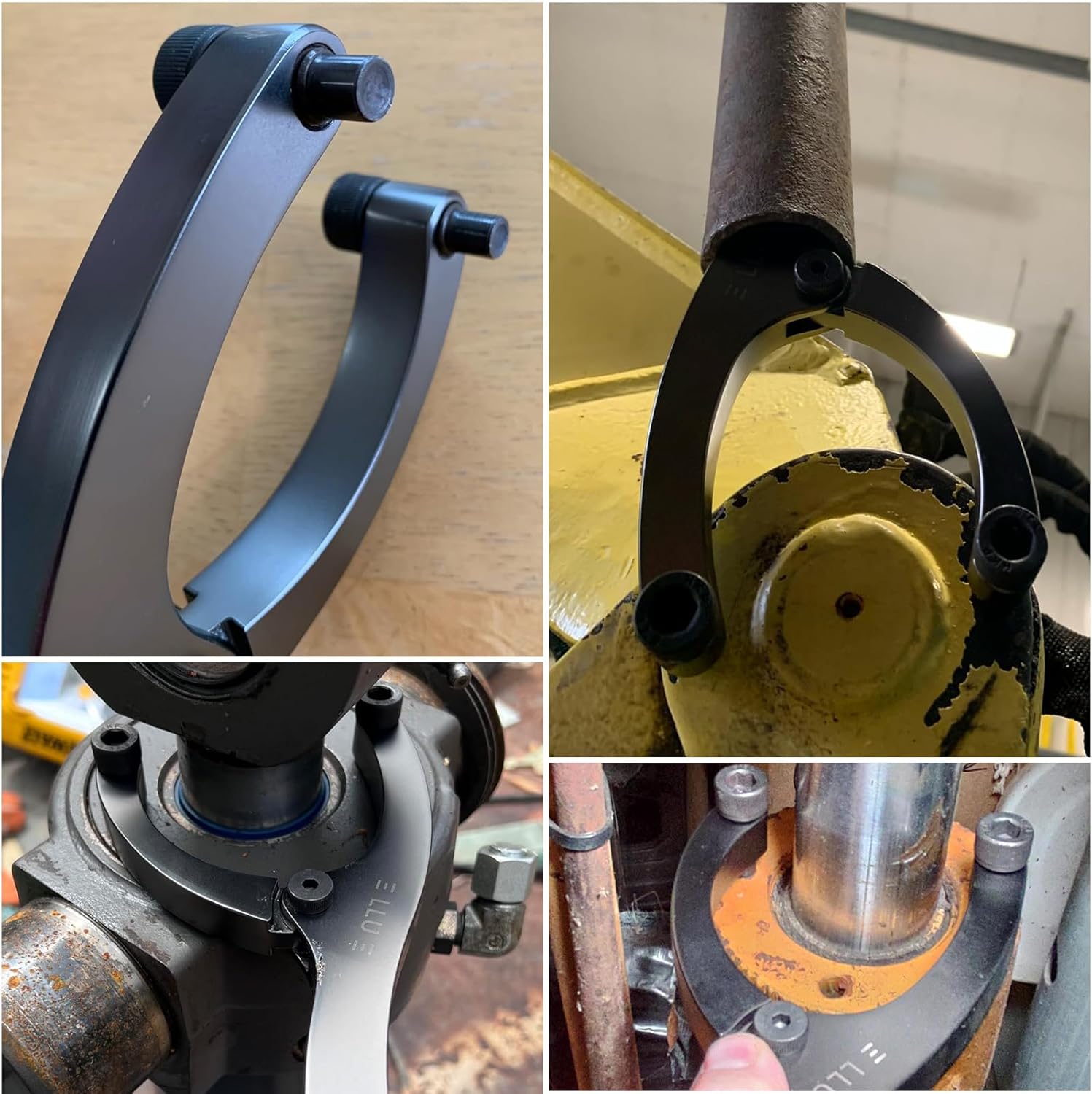 Alternative view of LLU 8.3-inches Heavy Spanner Wrench with Handle, Adjustable Gland Nut Wrench for Removing Hydraulic Cylinder Glands Under 5 Inches, Includes 5/32", 1/4", 5/16" Pins, Gloves, and Towel