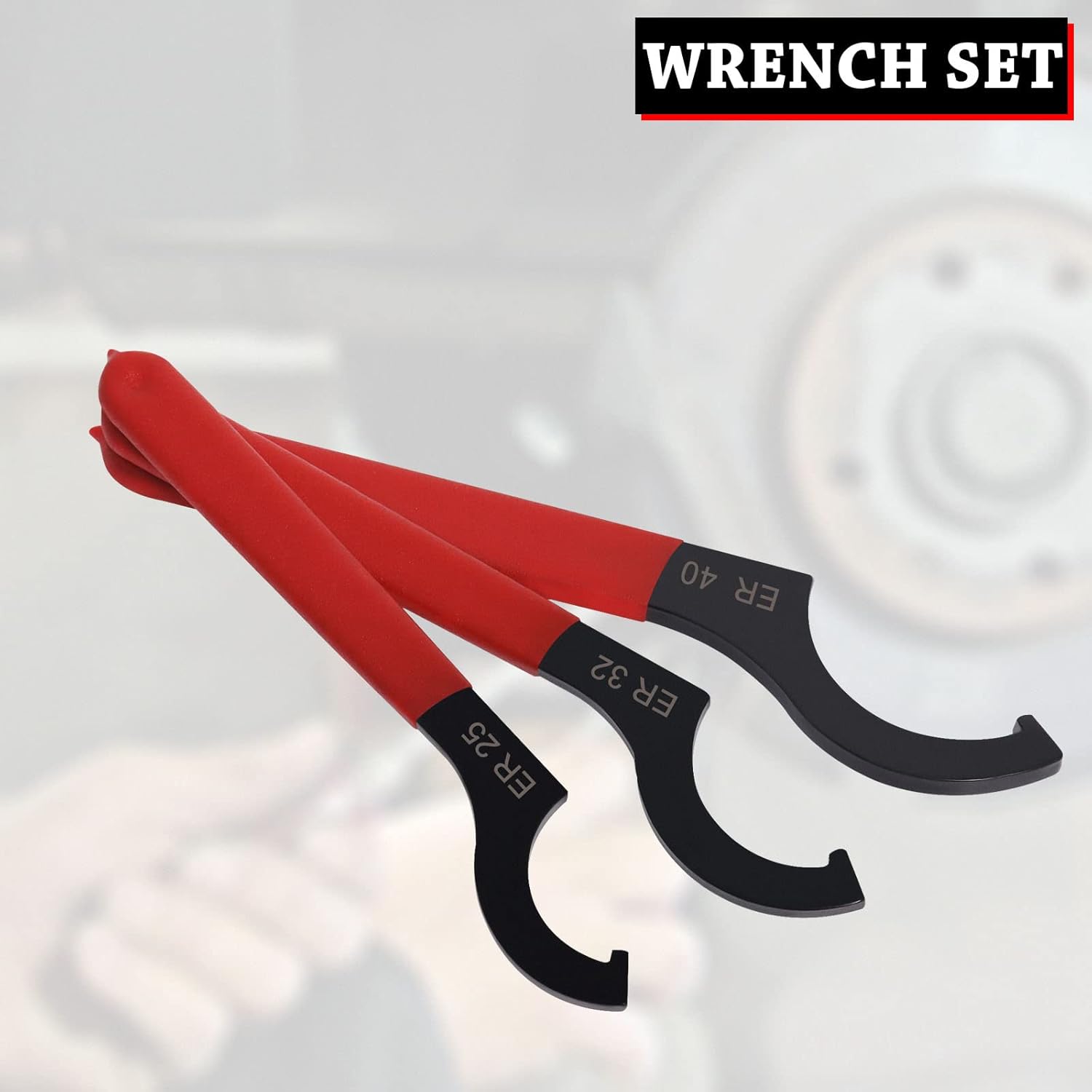 Alternative view of Poweka Coilover Spanner Wrench, 6Pcs Universal Adjustment Shock Steel Spanner Hook Wrench Set for Suspension System and Motorcycle Coil Over Adjustments Tool