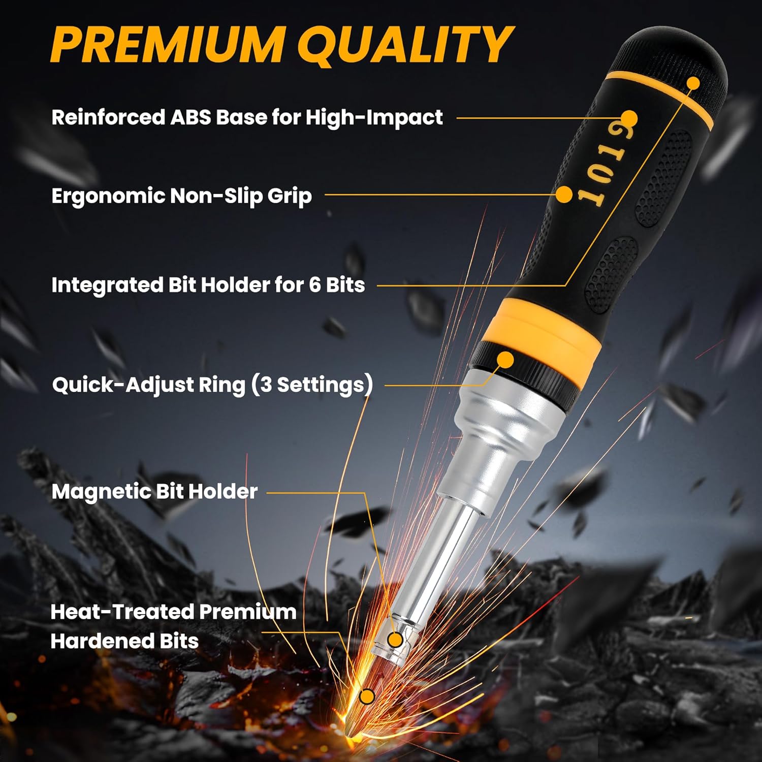 Alternative view of REKCKRUL 19-in-1 Ratcheting Multi-Bit Screwdriver Set, Magnetic Tip Screwdriver with Double-End Bits Storage, All-in-One Screwdriver Kit for Home Repair, DIY, Electronics & Automotive