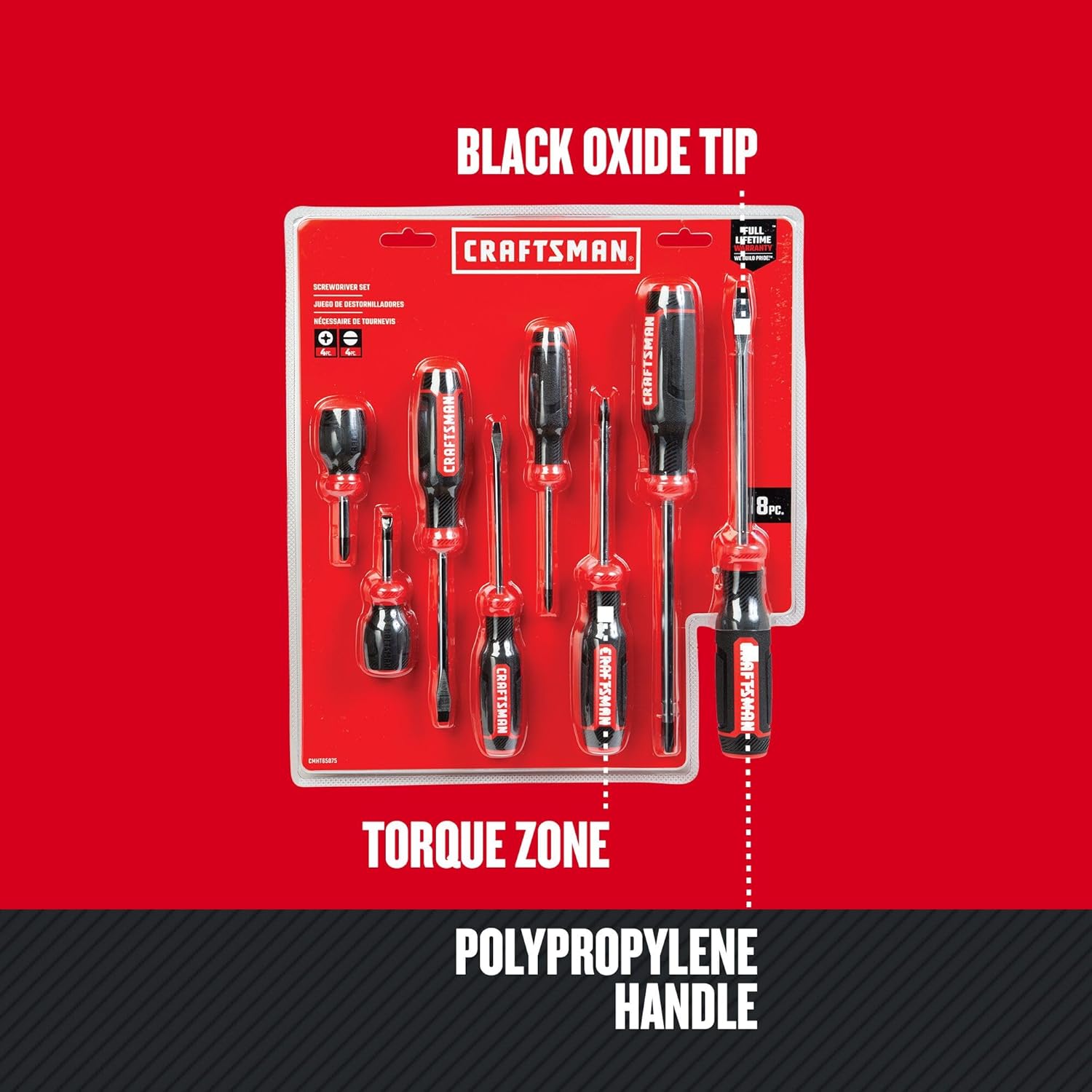 Alternative view of CRAFTSMAN Screwdriver Set, Bi-Material, 8 Piece Set (CMHT65075N)