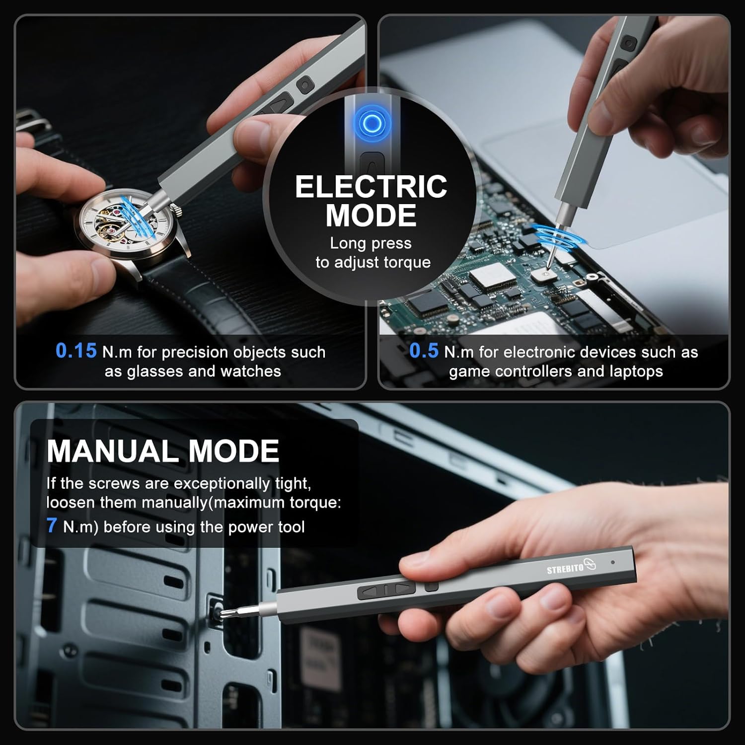 STREBITO Electric Screwdriver, 144-in-1 Precision Screwdriver Set, 120 Magnetic Bits, Organized Storage and Portability, Small Tool Kit for Electronics, PC, Computer and Laptop